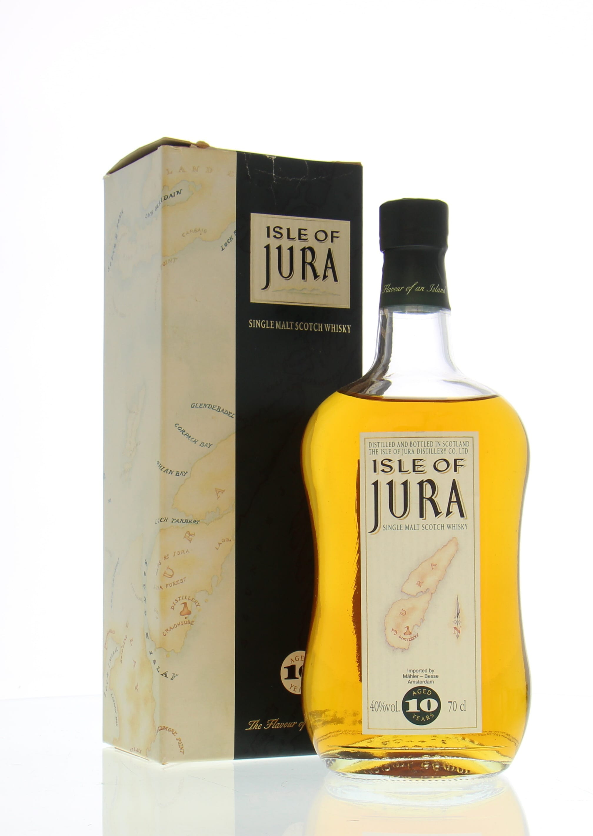 Jura - 10 Years Old  Old square map label 90`s 40% NV In Original Container