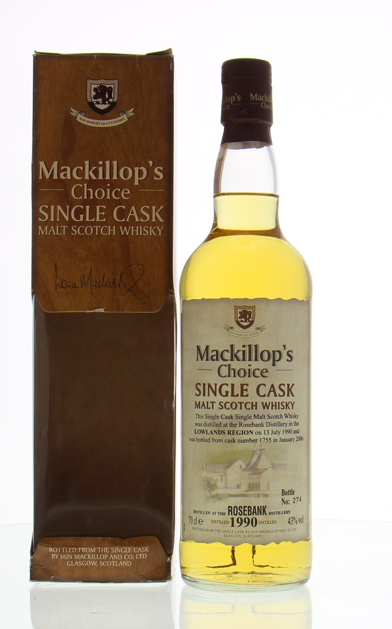 Rosebank - 15 Years Old Mackillop's Choice Cask:1755 43% 1990 Perfect