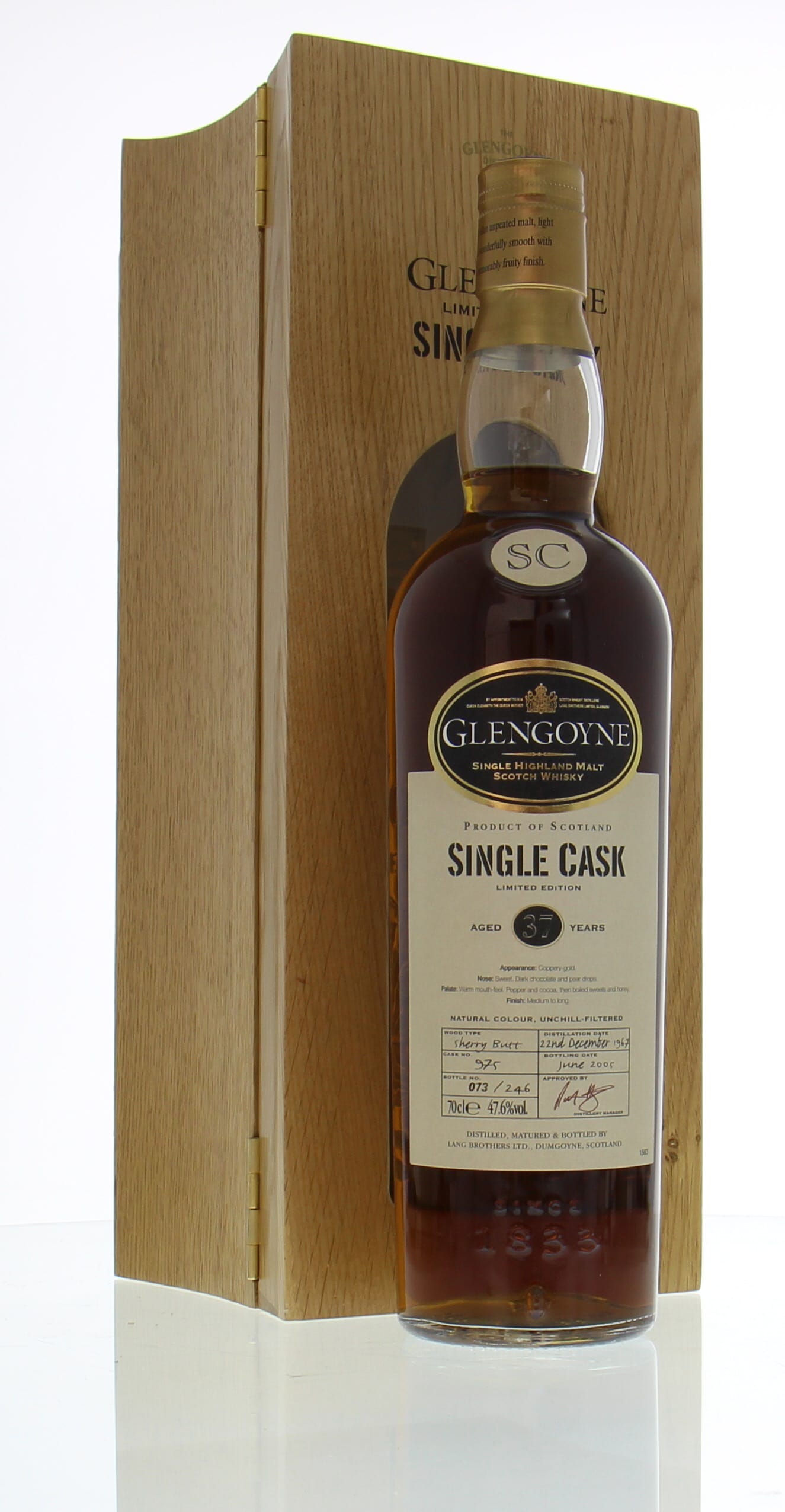 Glengoyne - 37 Years Old Cask:975 47.6% 1967 In Original Wooden Case