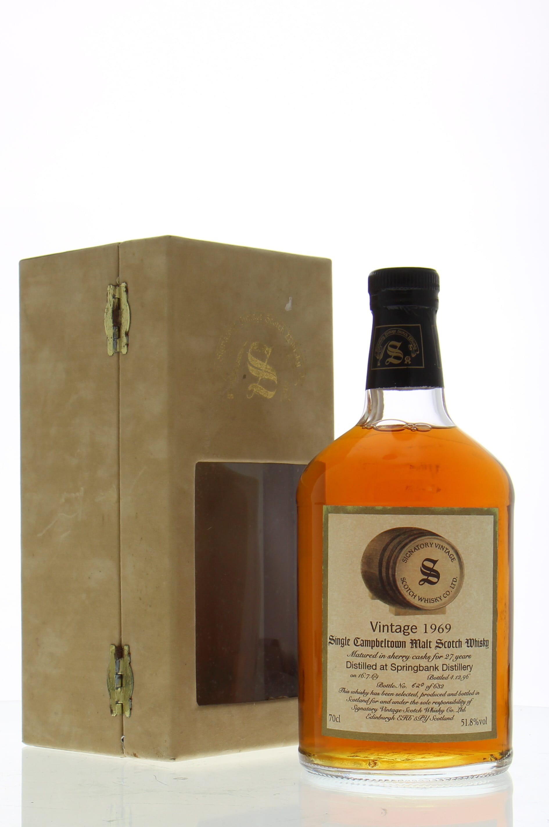 Springbank - 27 Years Old 1969 Signatory Vintage Dumpy 51.8% 1969 In Original Container