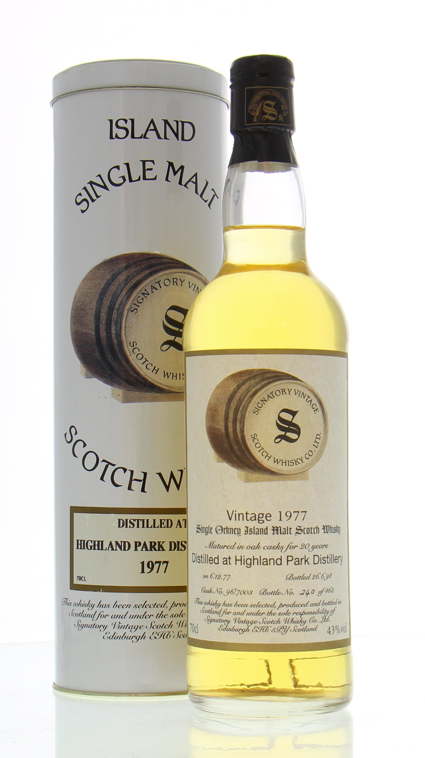 Highland Park - 21 years Old Signatory Vintage Millenium Edition Cask:96/7008 43% 1977 In Original Container