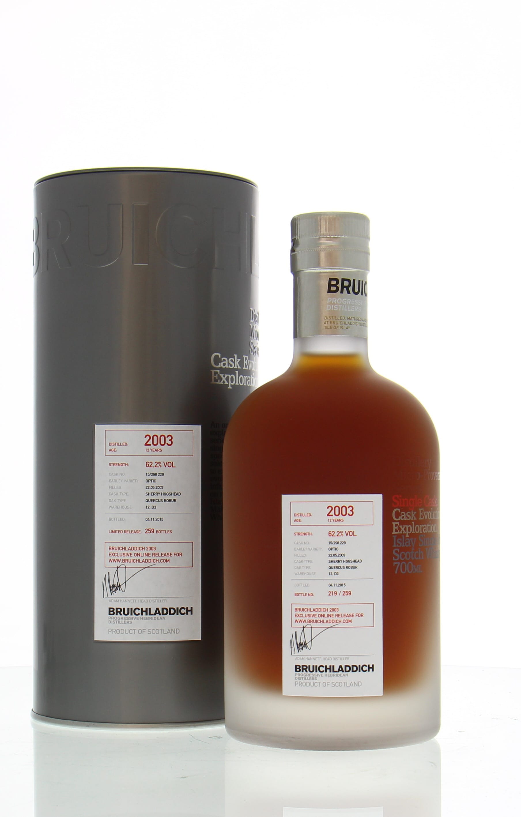 Bruichladdich - 12 Years Old Micro Provenance Series 2003 Cask:15/298 229 62.2% 2003 In Original Container