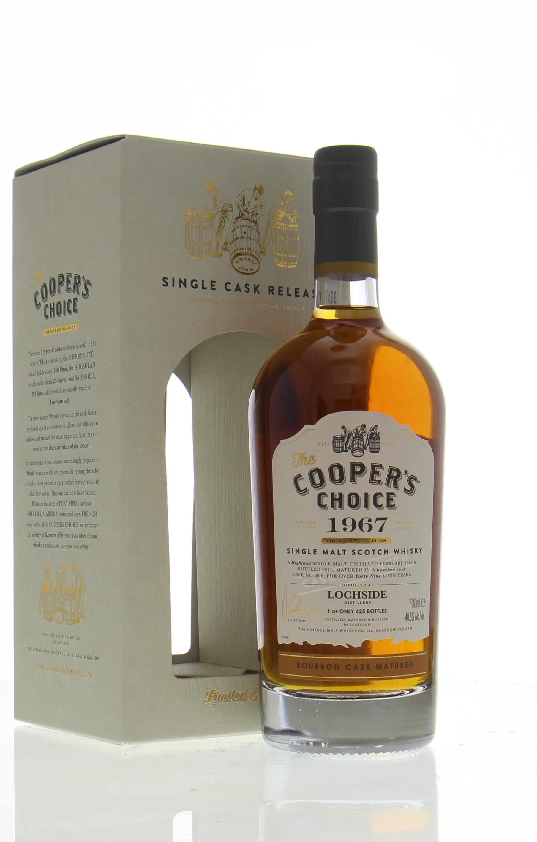 Lochside - 49 Years Old Cooper's Choice Cask:806 40.5% 1967 In Original Container