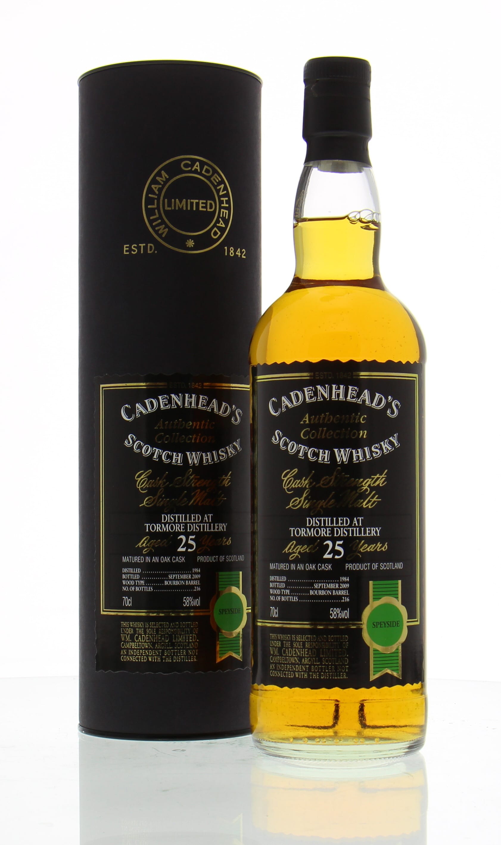 Tormore - 25 Years Old Cadenhead's 58% 1984 In Original Container