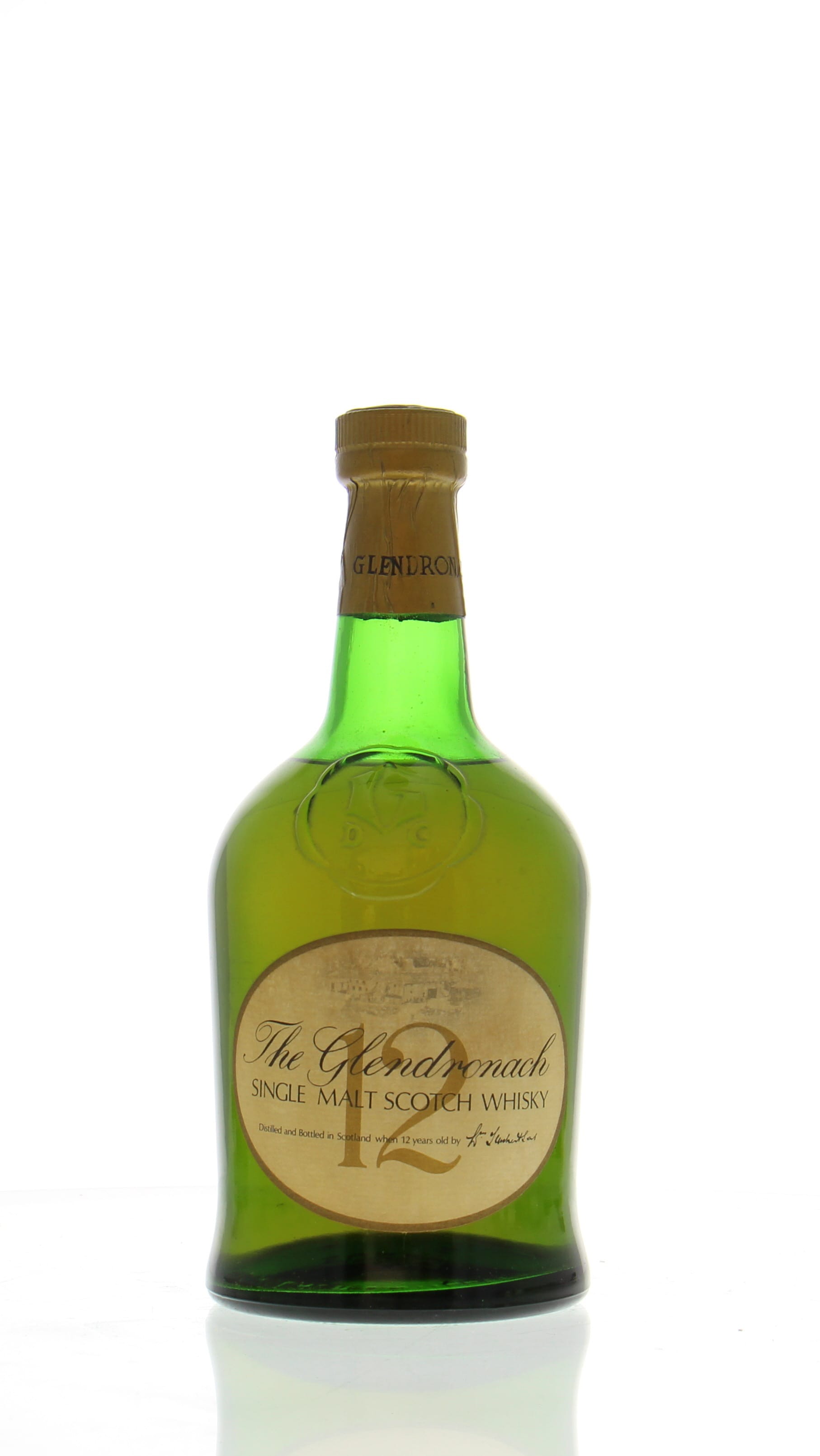 Glendronach - 12 Years Old Green dumpy bottle, cream label 40% NV Perfect