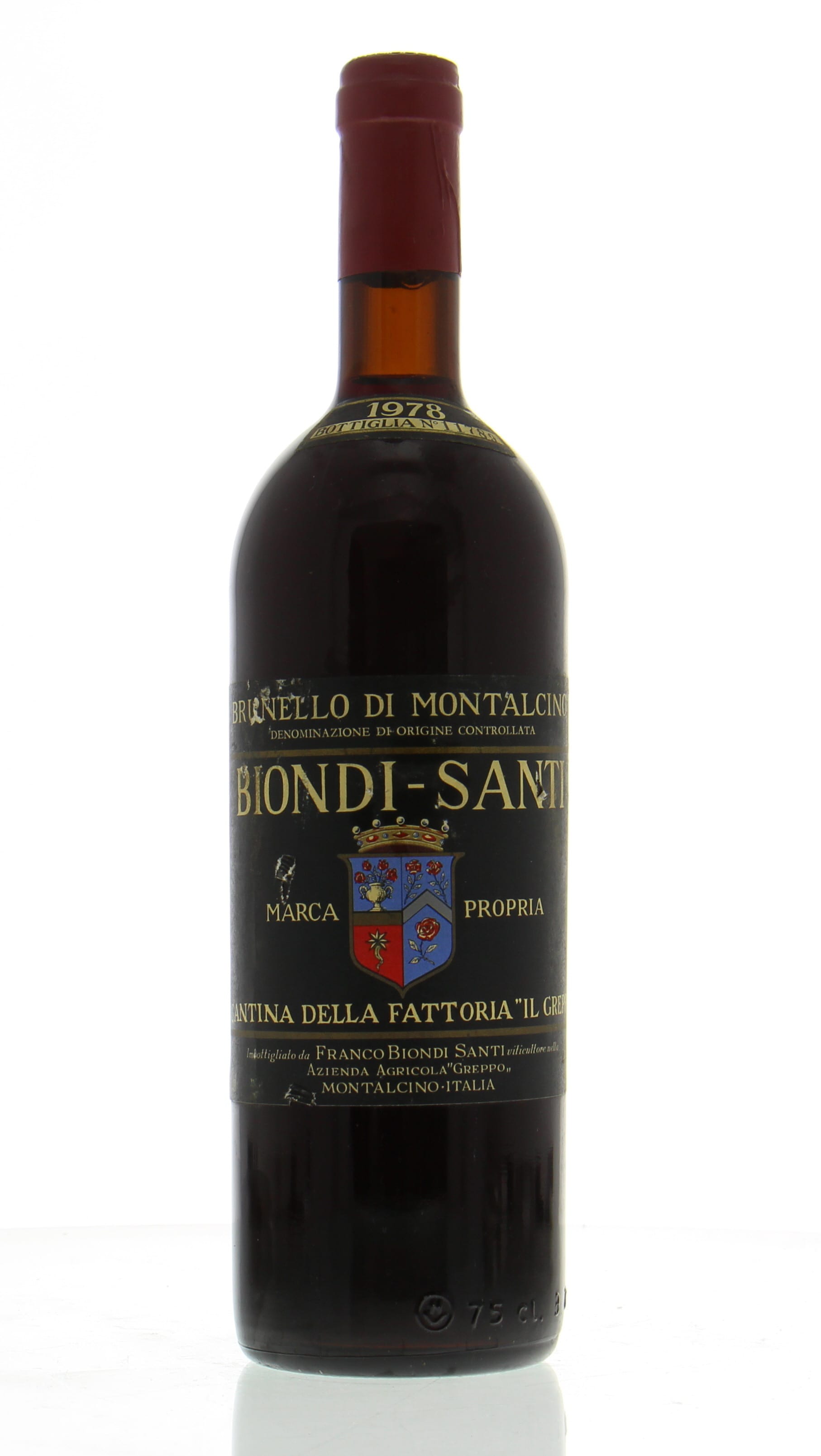 Biondi Santi - Brunello di Montalcino Tenuta Greppo 1978 Base of neck