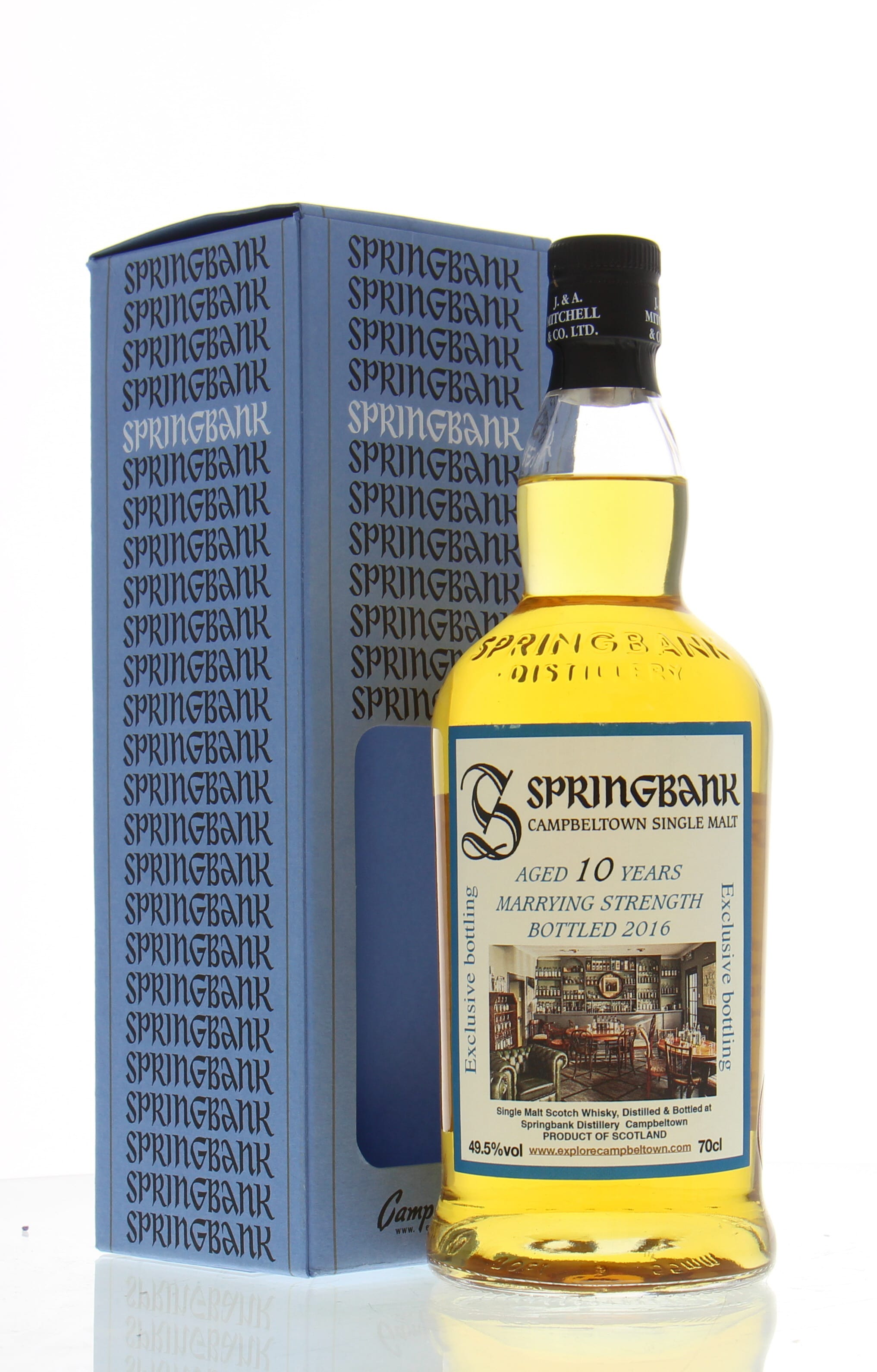Springbank - 10 Years Old Marrying Strength Cadenhead Whisky Shop 49.5% NV In Original Container