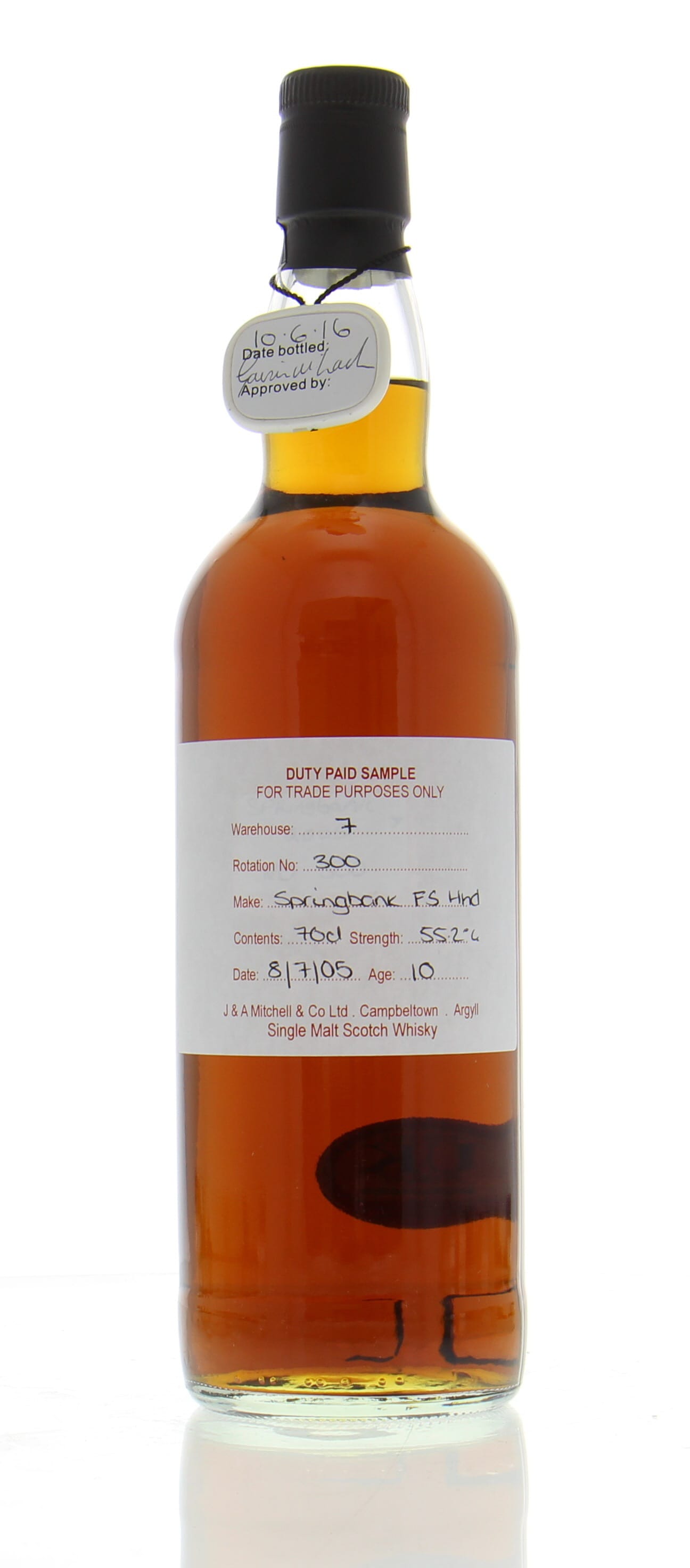 Springbank - 10 Years Old Duty Paid Sample Warehouse 7 Rotation 300 55.2% 2005 Perfect