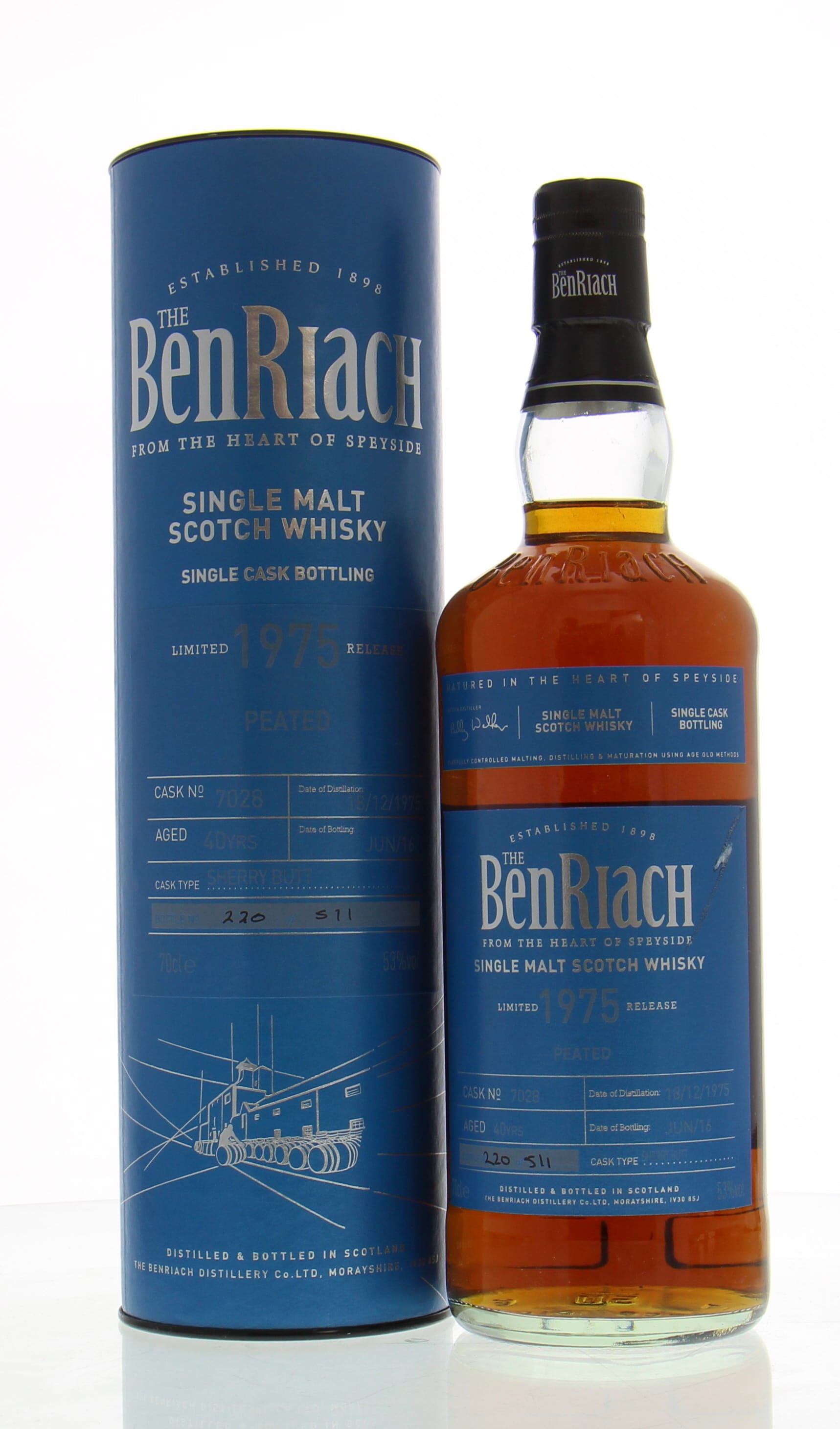 Benriach - 40 Years Old Batch 13 Cask:7028 53% 1975 In Original Container