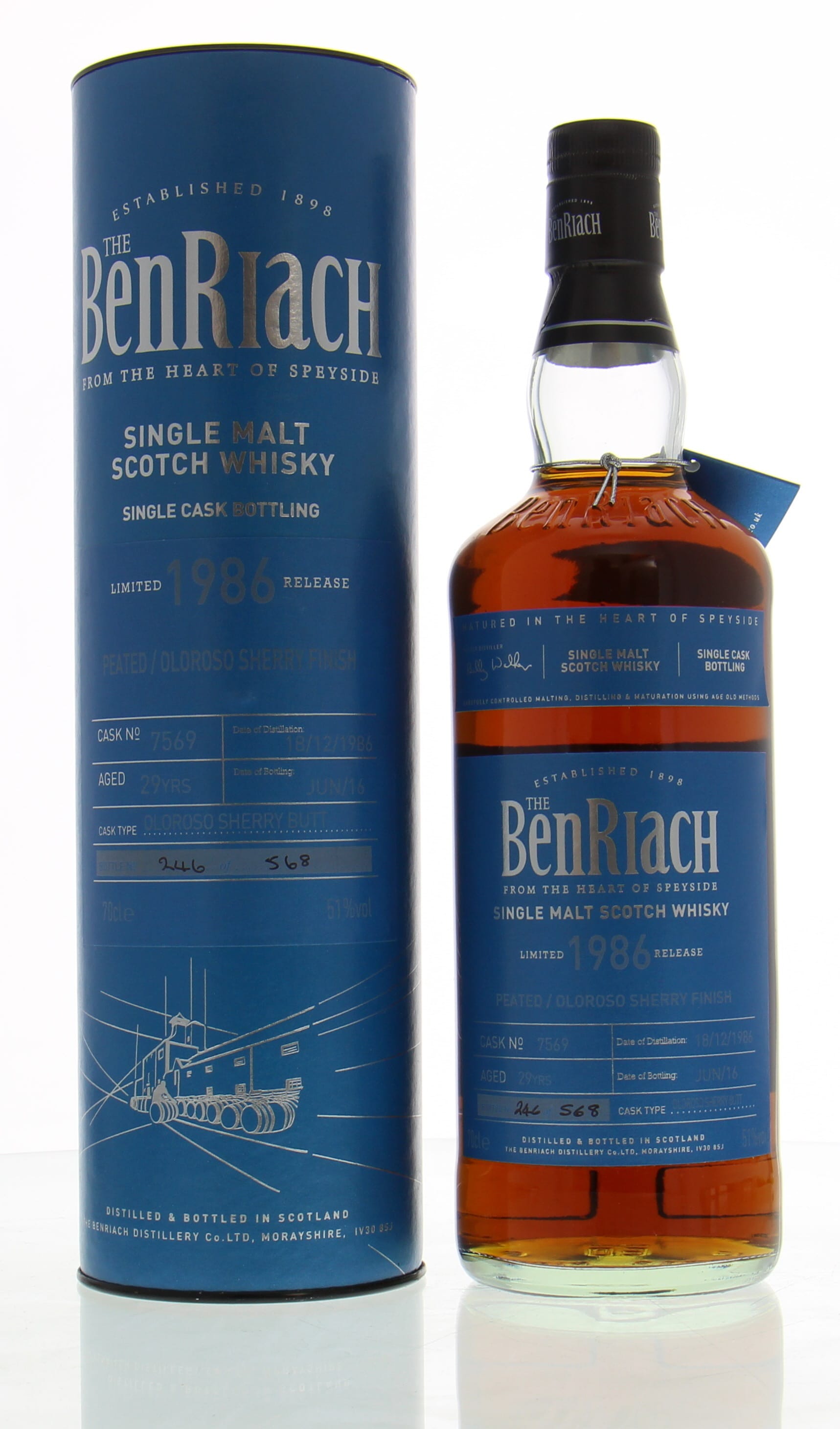 Benriach - 29 Years Old Batch 13 Cask:7569 51% 1986 In Original Container