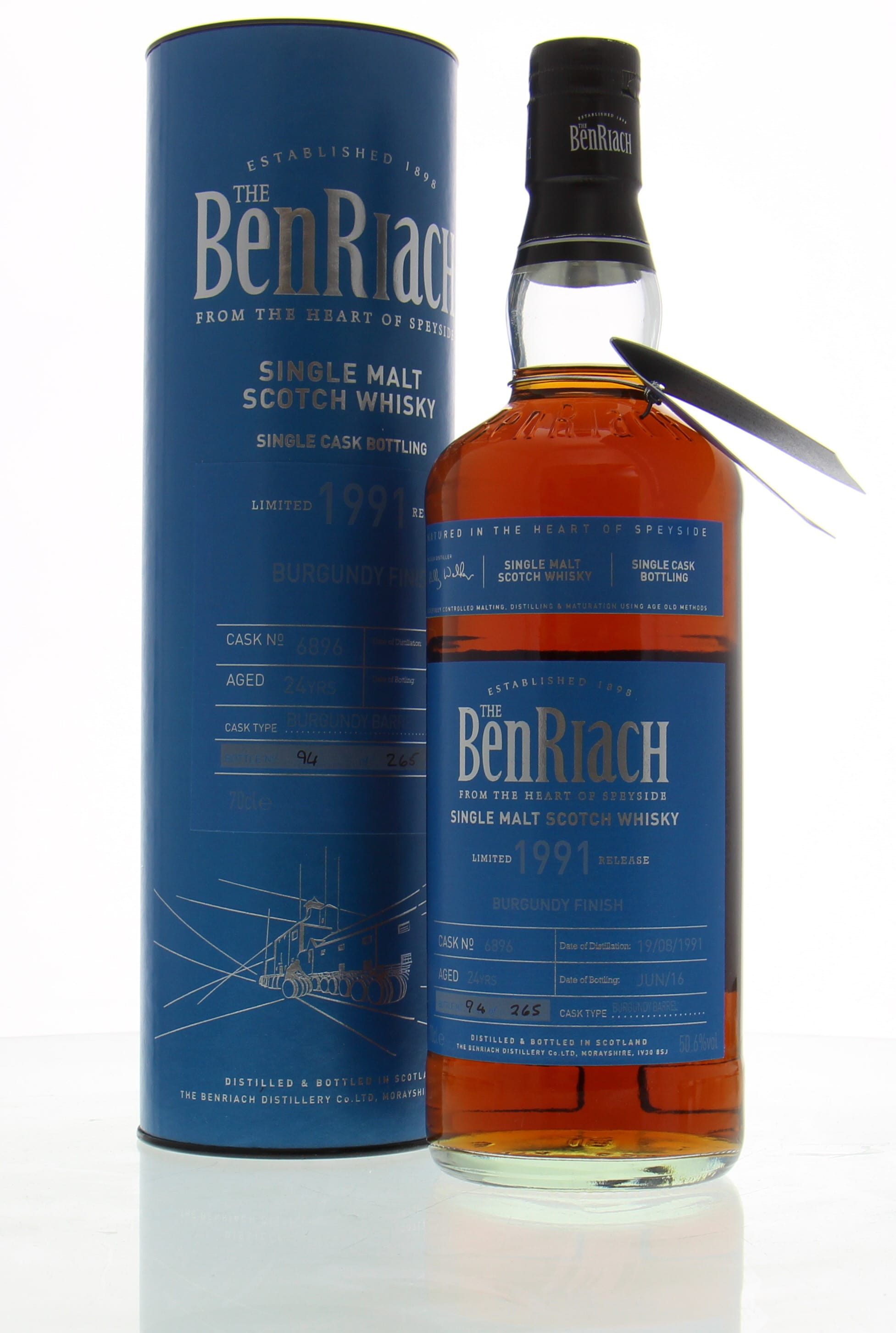 Benriach - 24 Years Old Batch 13 Cask:6896 50.6% 1991 In Original Container