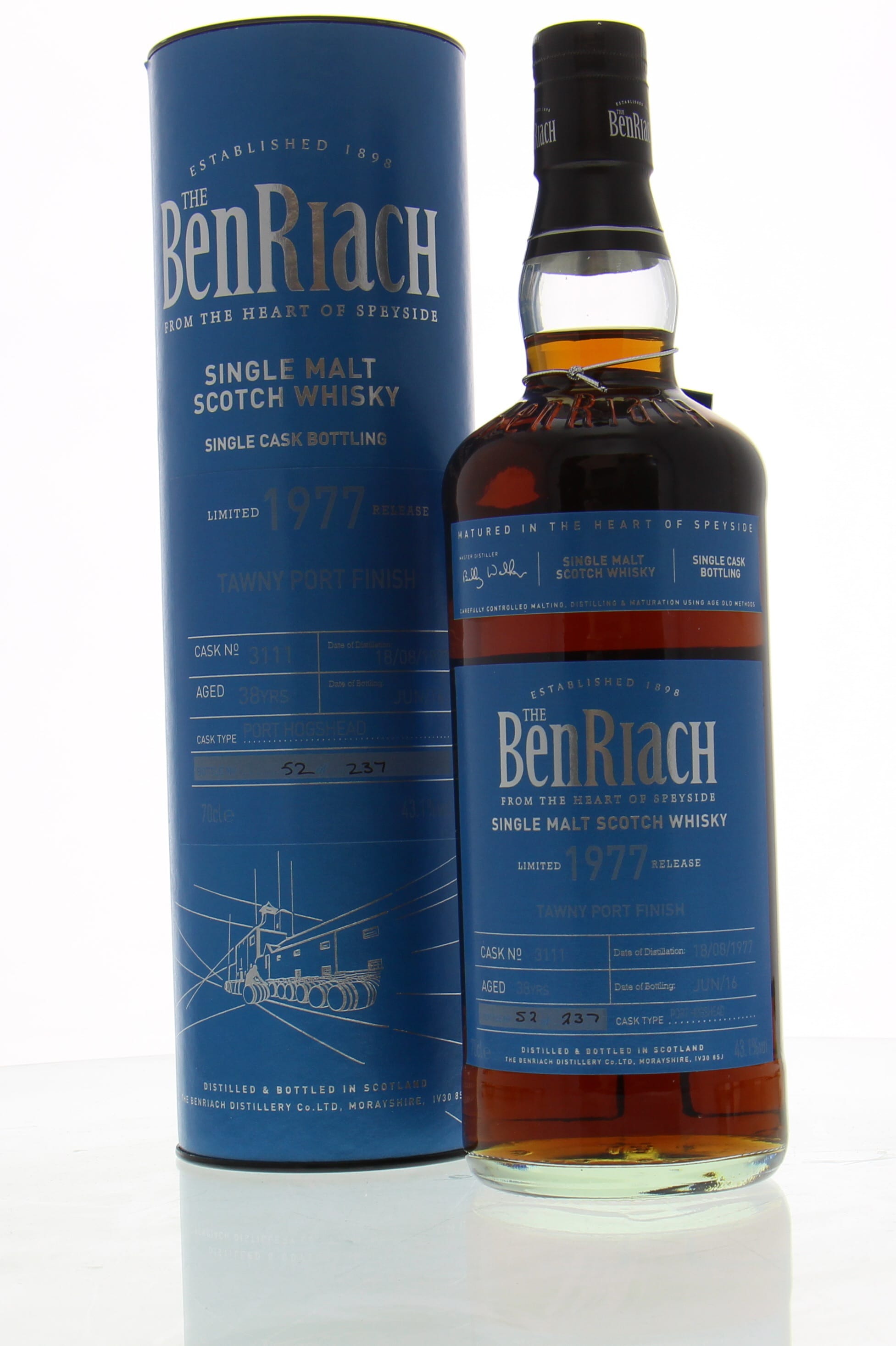 Benriach - 38 Years Old Batch 13 Cask:3111 43.1% 1977 In Original Container