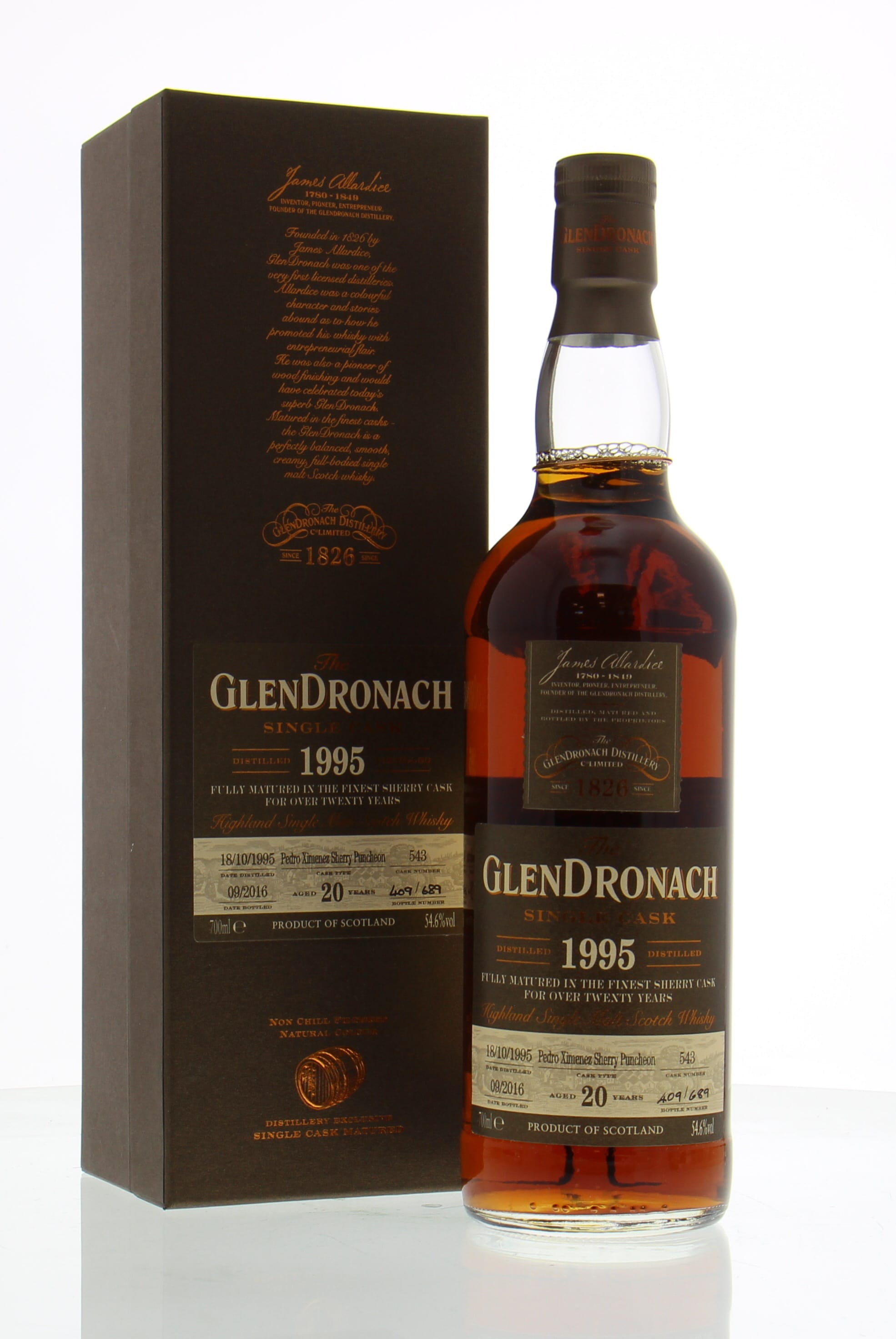 Glendronach - 20 Years Old Batch 14 Cask:543 54.6% 1995 In Original Container