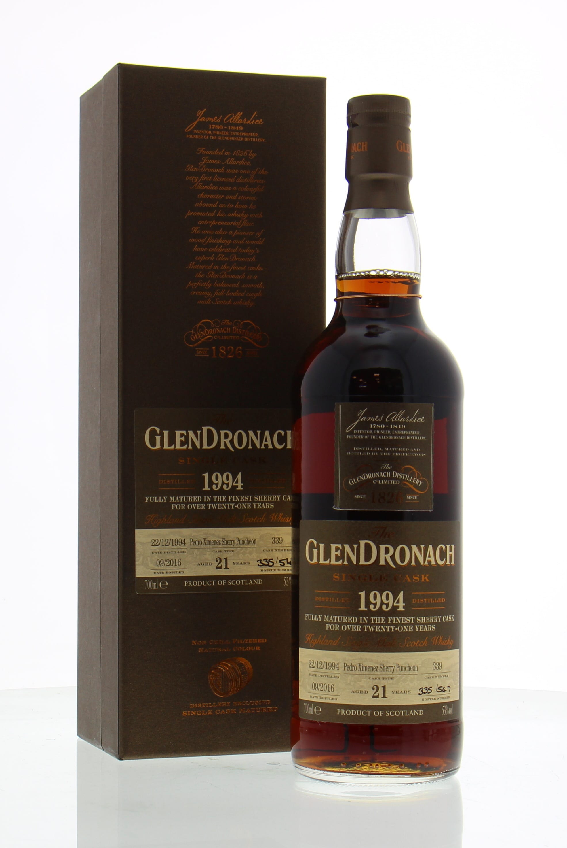 Glendronach - 21 Years Old Batch 14 Cask:339 53% 1994 In Original Container