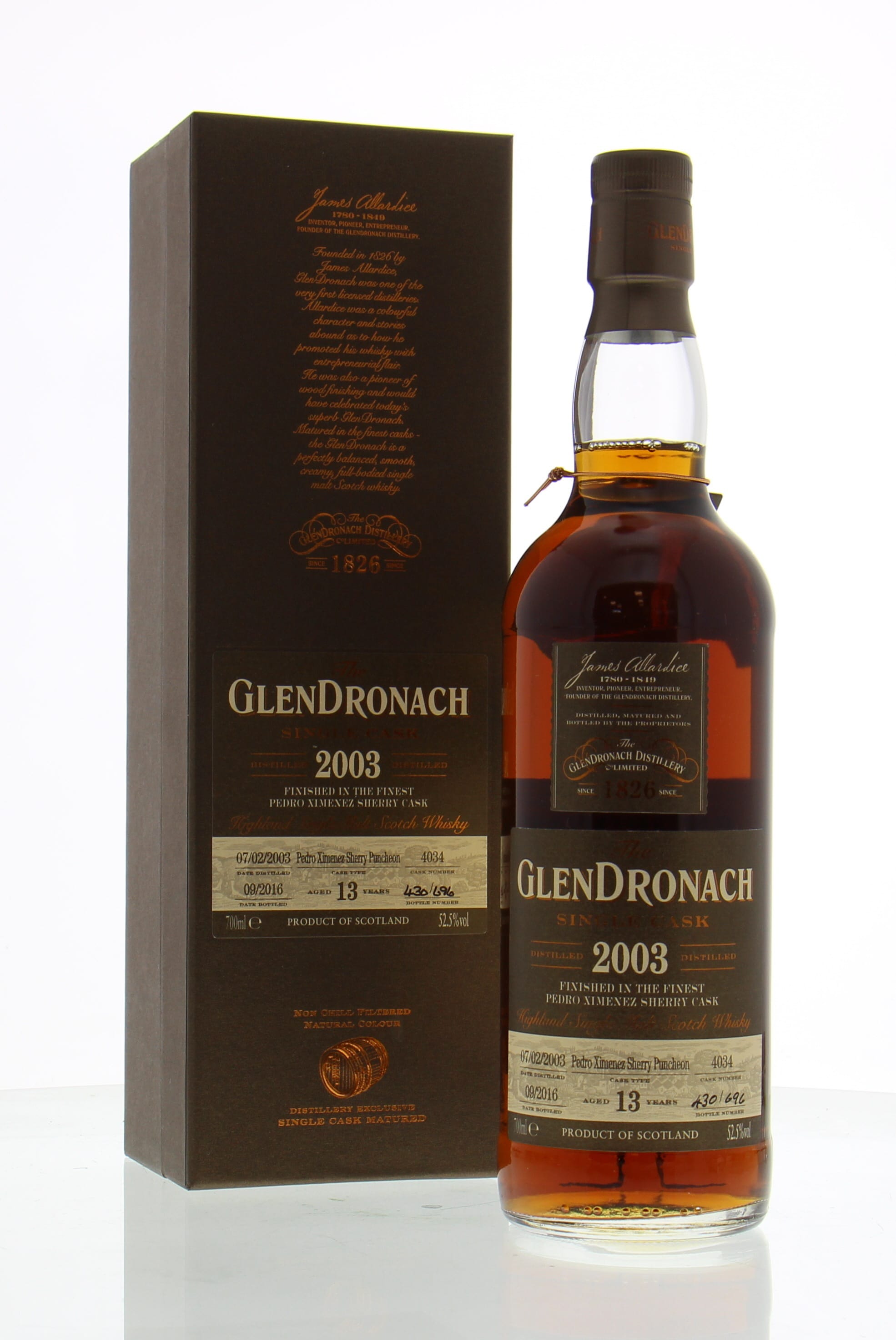 Glendronach - 13 Years Old Batch 14 Cask:4034 52.5% 2003 In Original Container