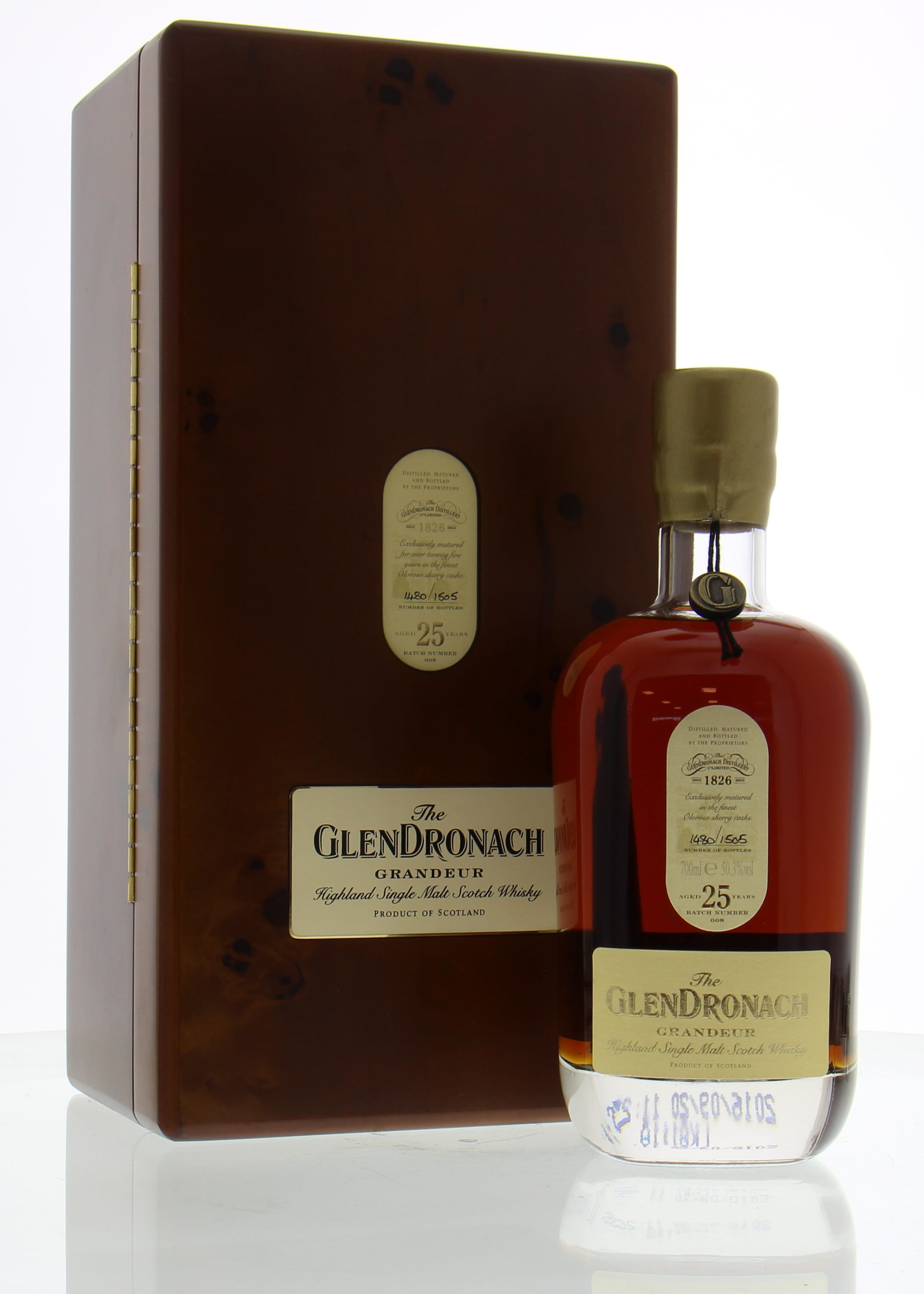 Glendronach - 25 Years Old Grandeur Batch 8 50.3% NV In Original Wooden Case
