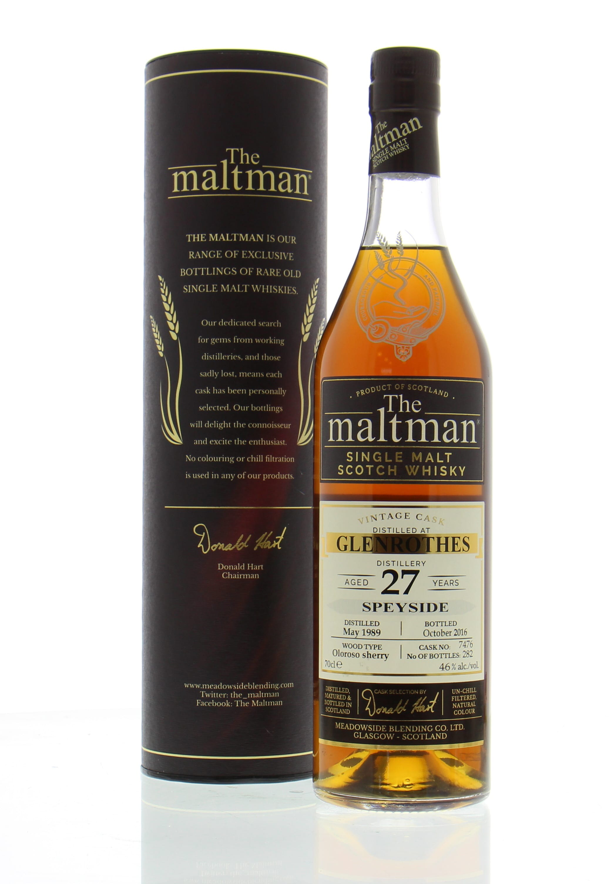 Glenrothes - 27 Years Old The Maltman Cask:7476 46% 1989 In Original Container