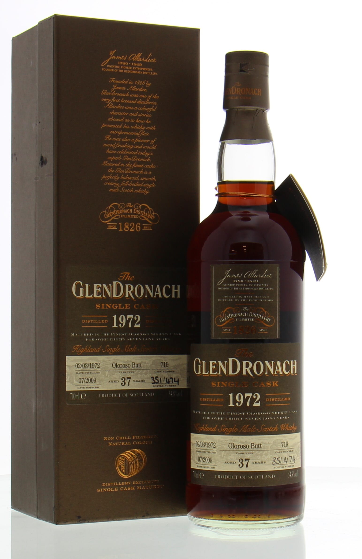Glendronach - 37 Years Old 1972 Batch 1 Cask:719 54.8% 1972 In Original Container