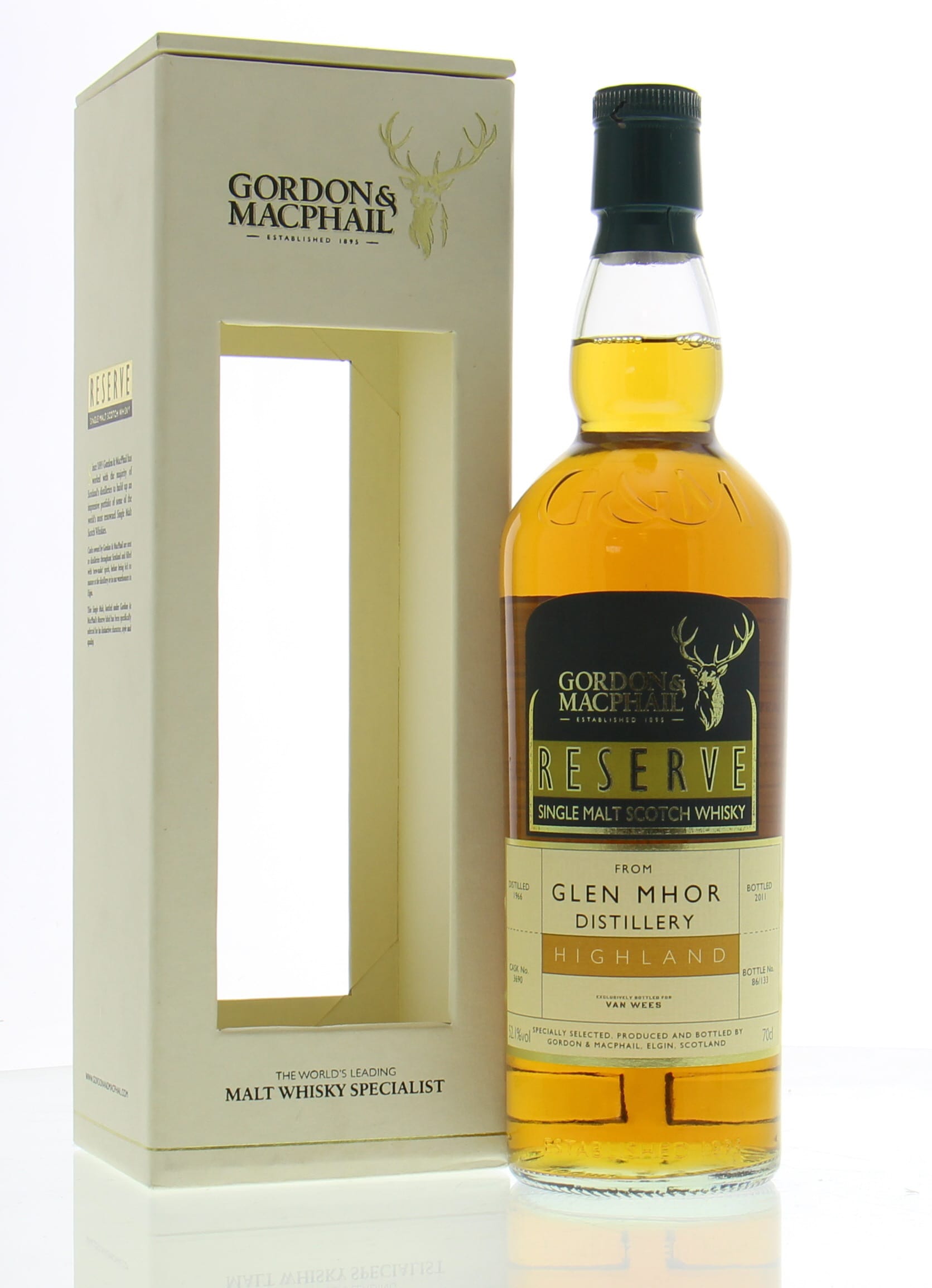 Glen Mhor - 44 Years Old Gordon & MacPhail Cask:3690 52.1% 1966 In Original Container