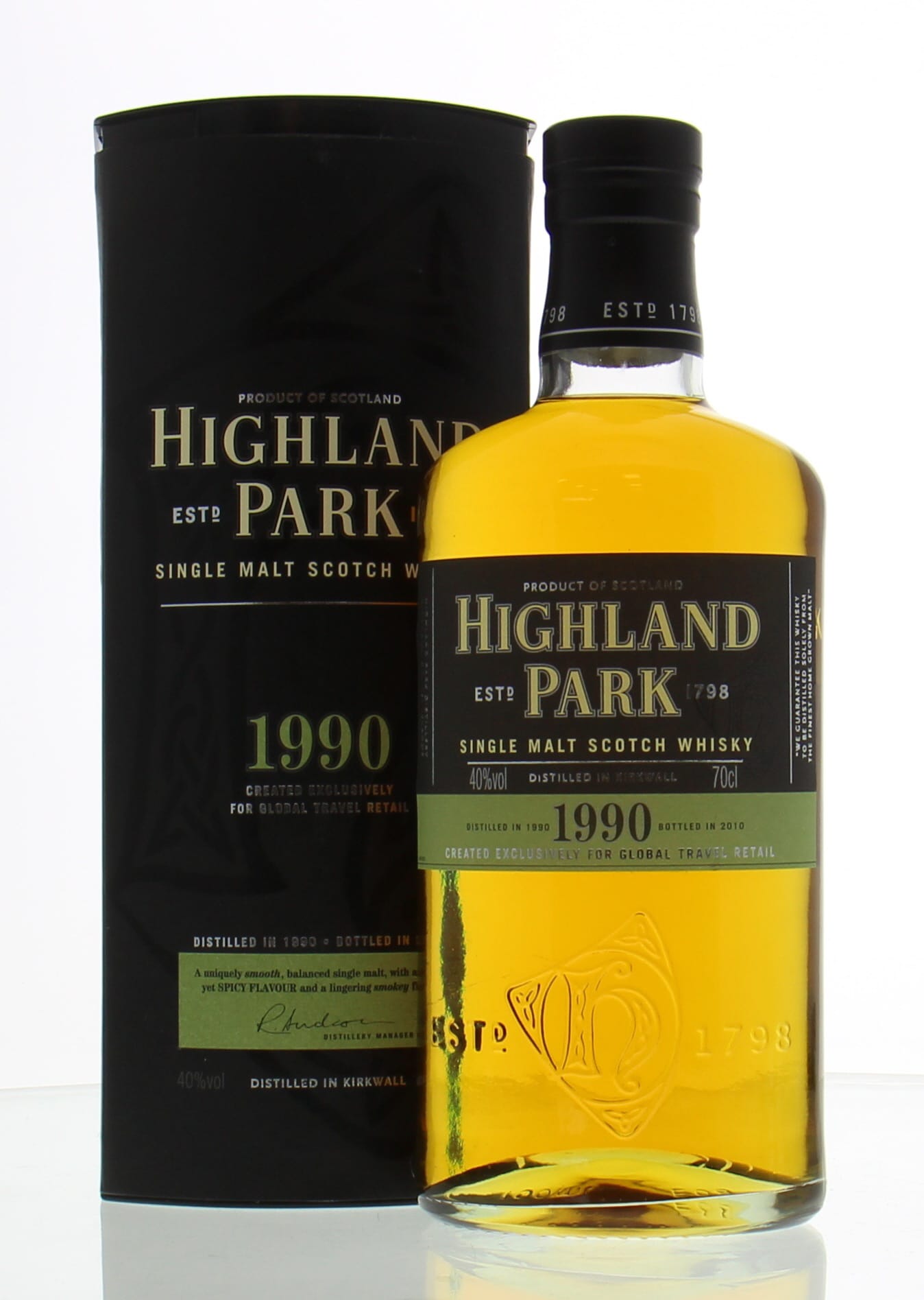Highland Park - 1990 Vintage for Travel Retail 40% 1990 In Original Container