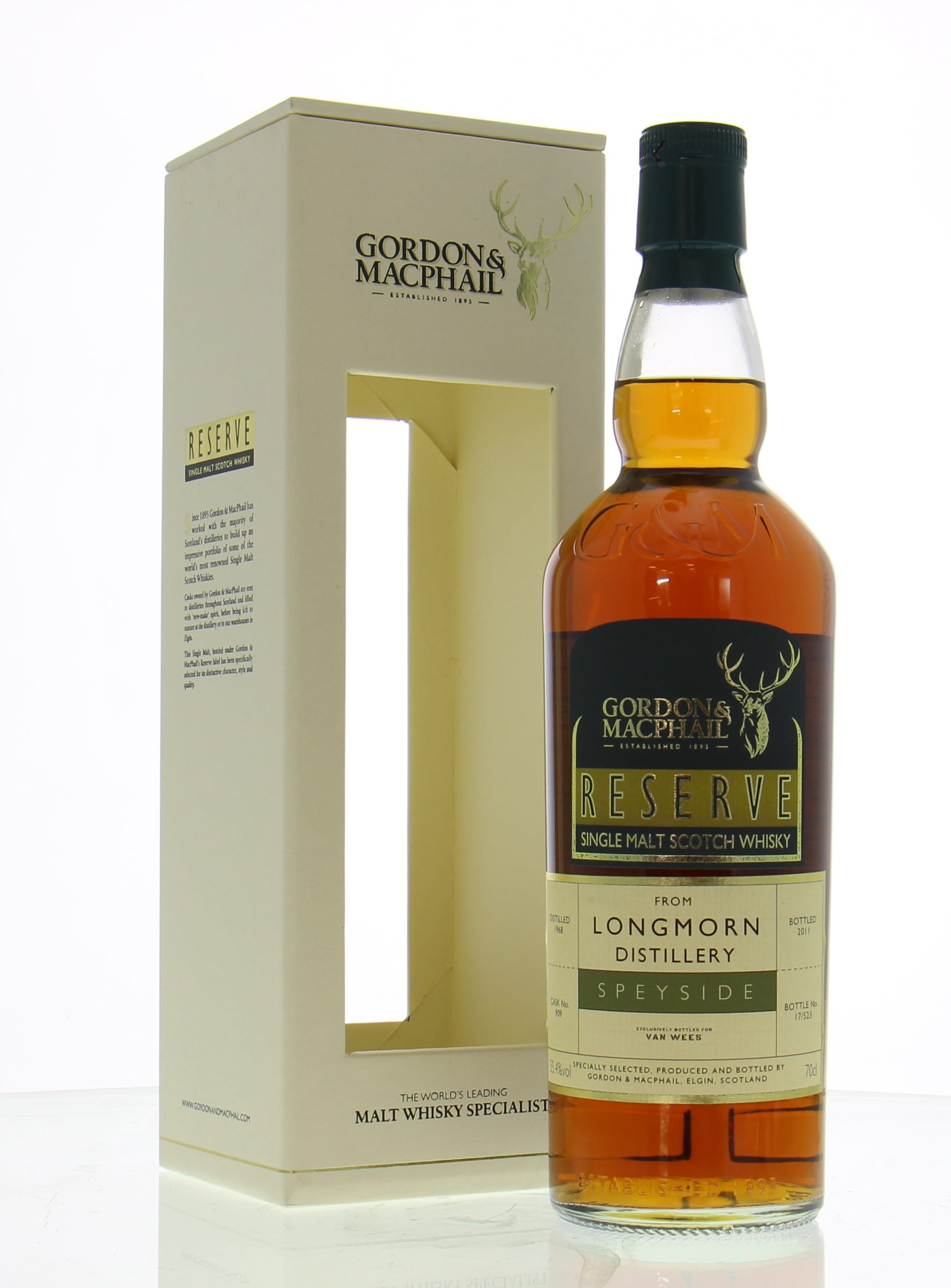 Longmorn - 43 Years Old Gordon & MacPhail Cask:909 55.4% 1968 In Original Container