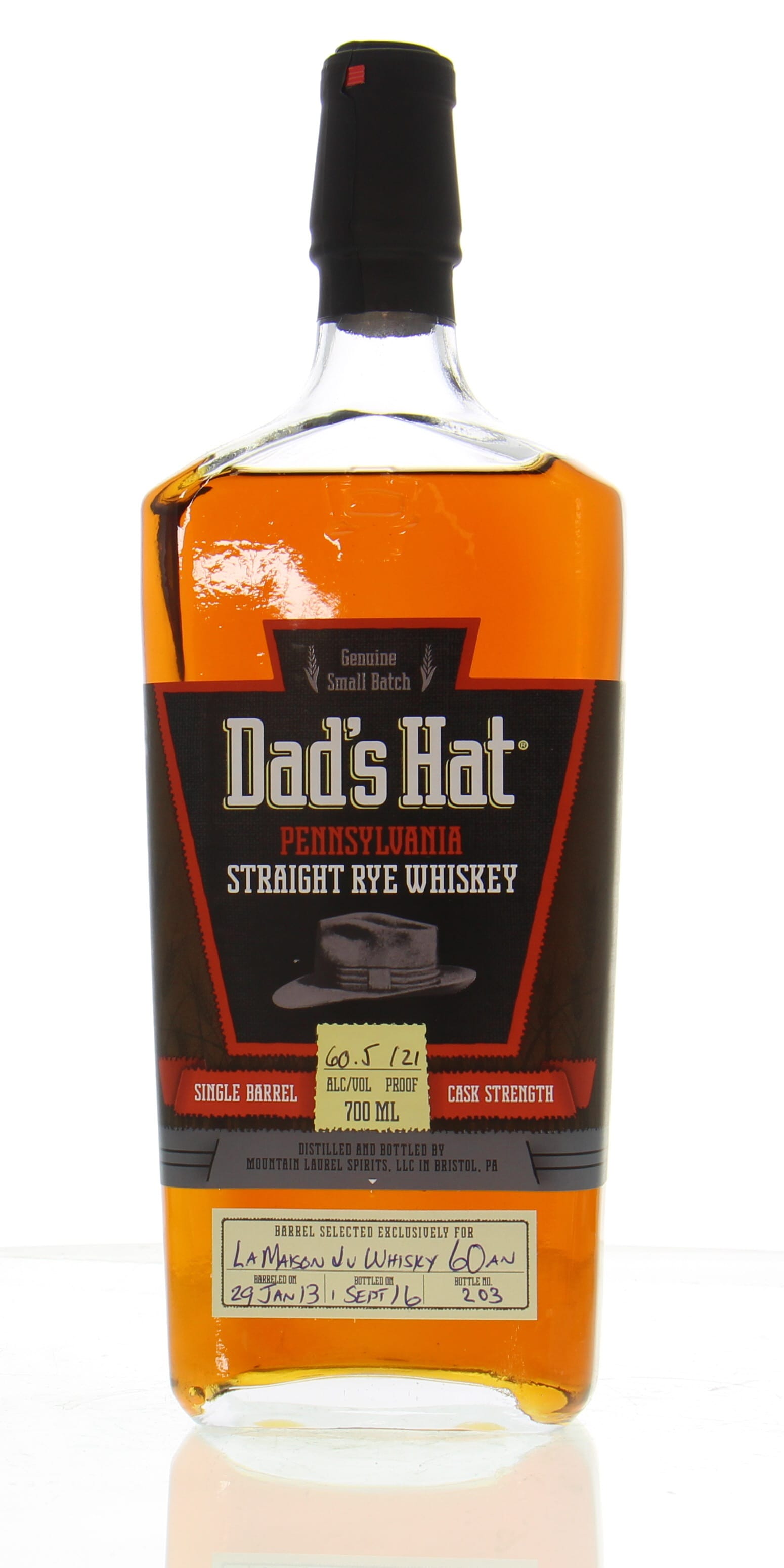 Grundy Mill Distillery - Dad's Hat 2013 Straight Rye 60th Anniversary of La Maison du Whisky 60.5% 2013 Perfect