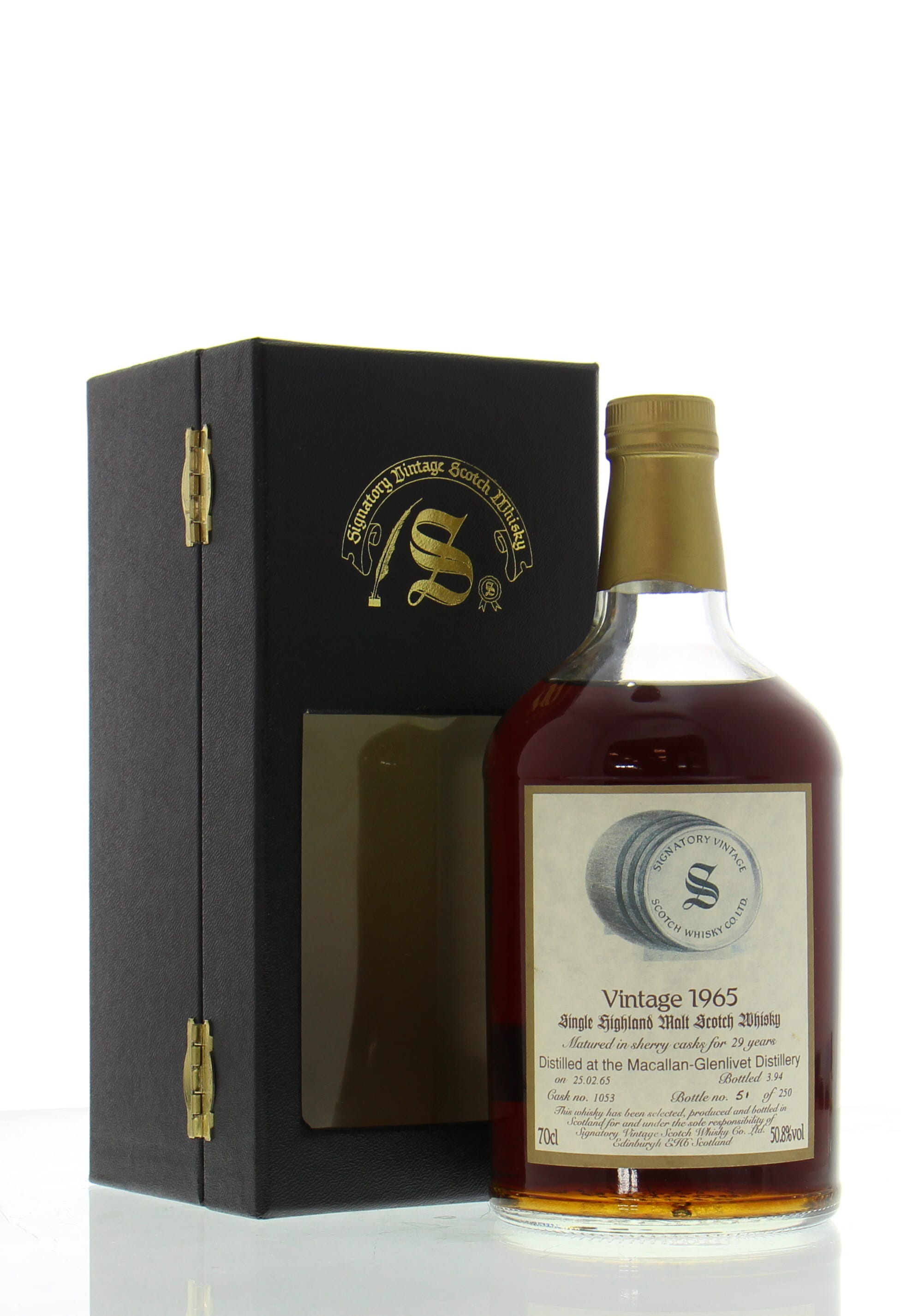 Macallan - 29 Years Old Signatory Vintage cask:1053 50.8% 1965 In Original Container