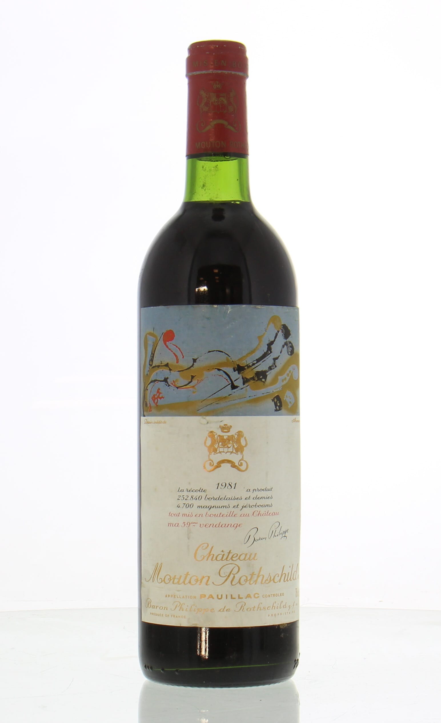 Chateau Mouton Rothschild - Chateau Mouton Rothschild 1981 Base of neck or better