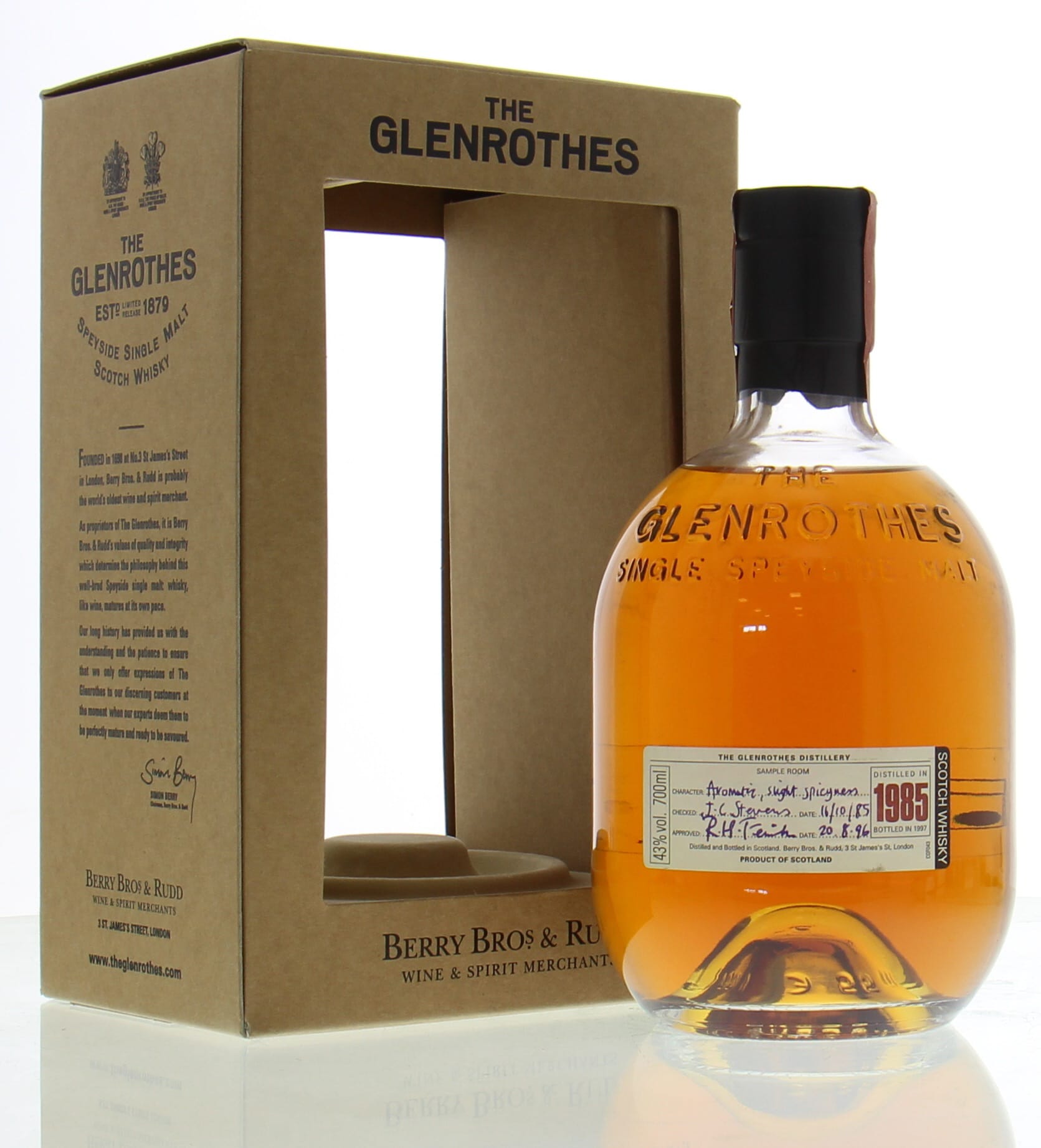 Glenrothes - 1985 Approved: 20.08.96 43% 1985 In Original Container