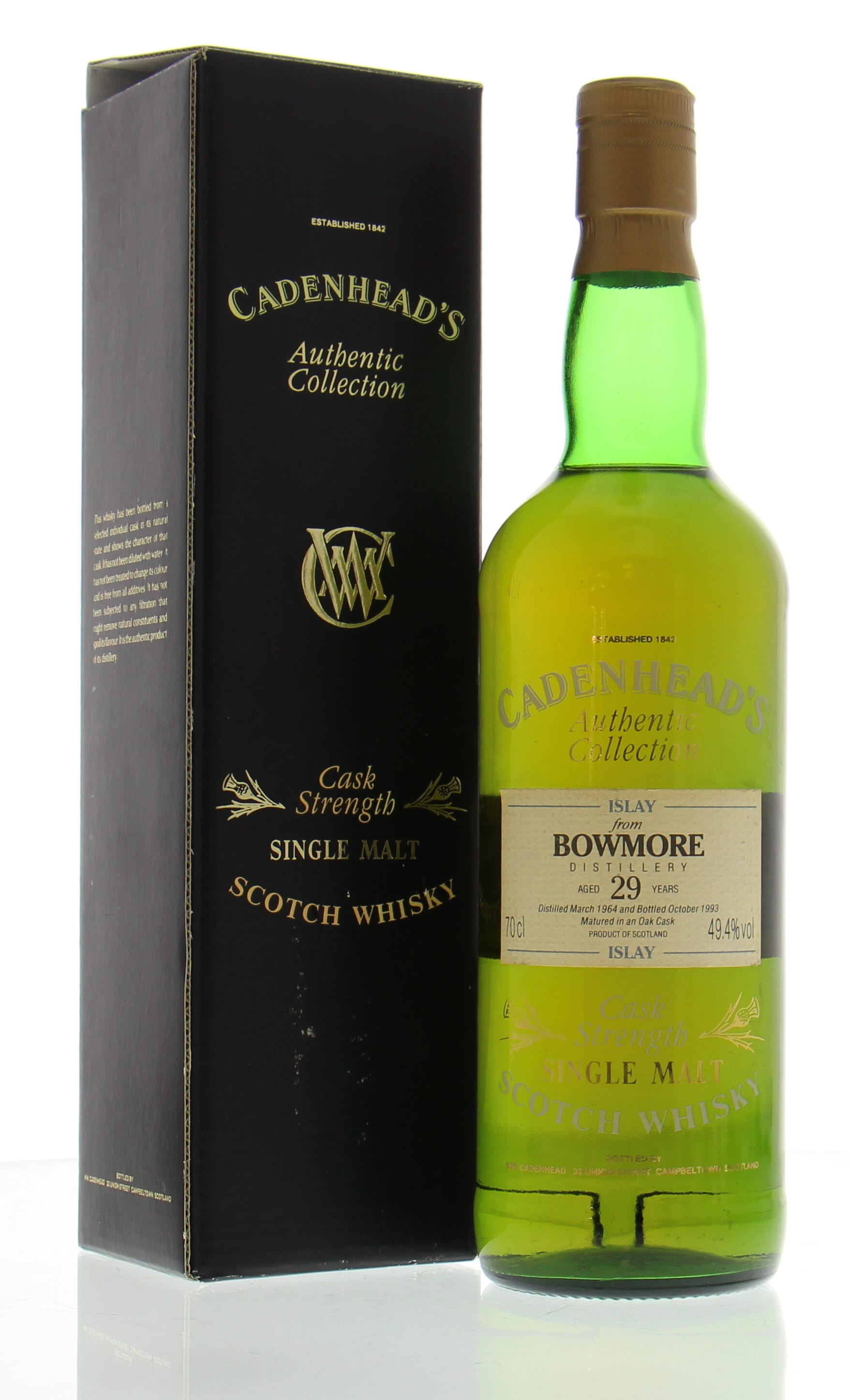 Bowmore - 29 Years Old 1964 Cadenhead Authentic Collection 49.4% 1964 Perfect