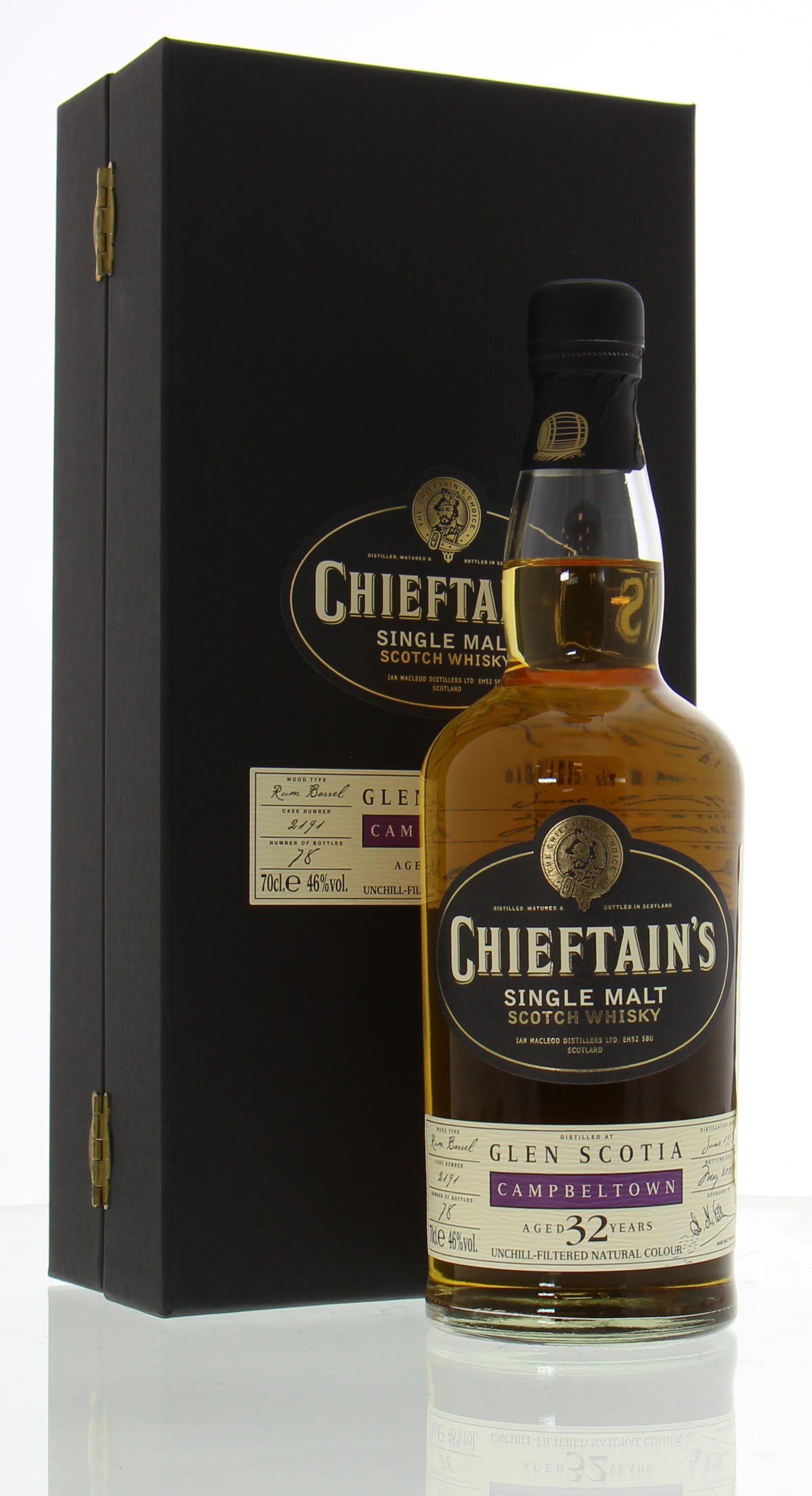 Glen Scotia  - 32 Years Old Chieftain's Choice Cask:2191 46% 1975 In Original Container