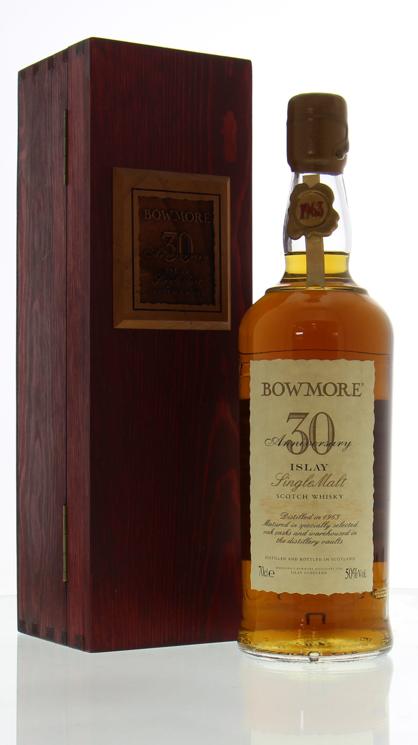 Bowmore - 1963 Anniversary 30 Years Old 50% 1963 In Original Wooden Case