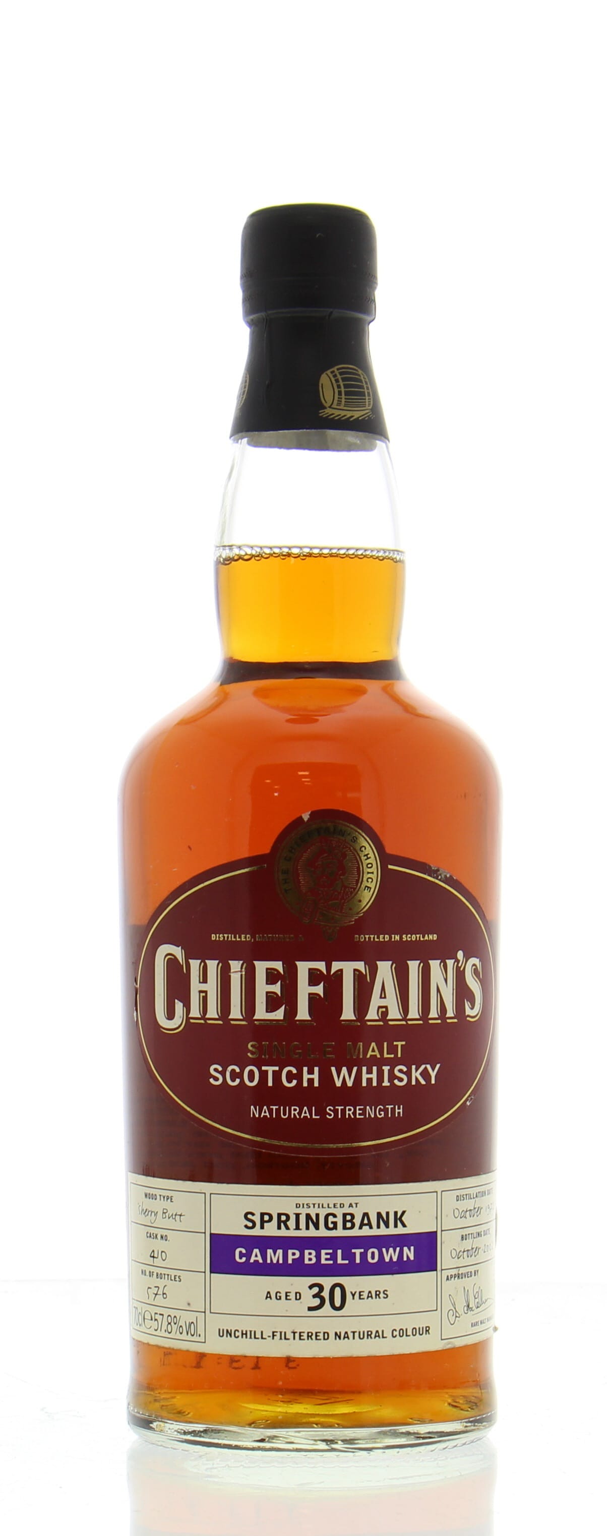 Springbank - 30 Years Old Chieftain's Choice Cask:410 57.8% 1972 NO OC INCLUDED!