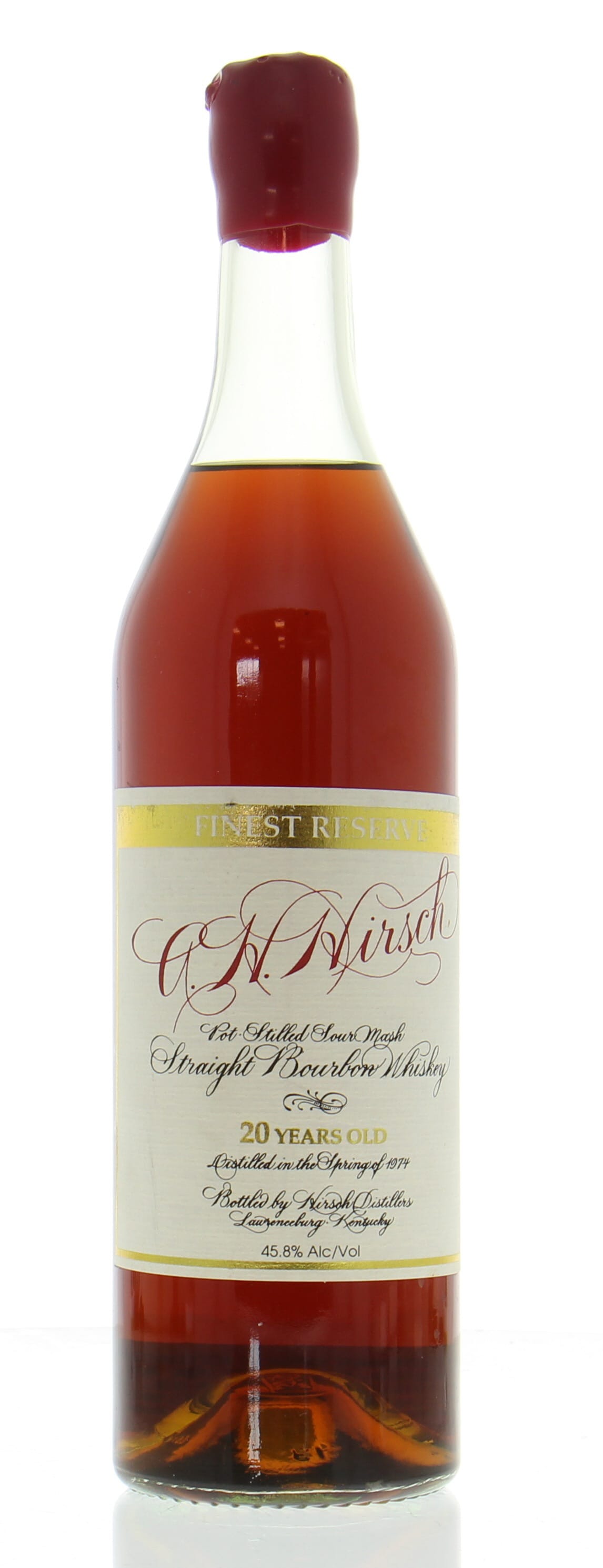 A.H. Hirsch  - 20 Years Old Finest Reserve Red Wax 45.8% 1974 Perfect
