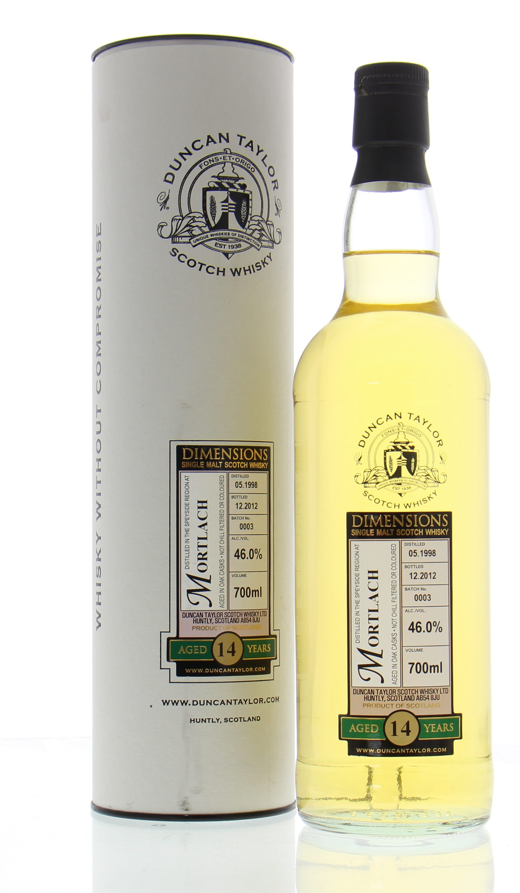 Mortlach - 14 Years Old Duncan Taylor Batch 0003 46% 1998 Perfect