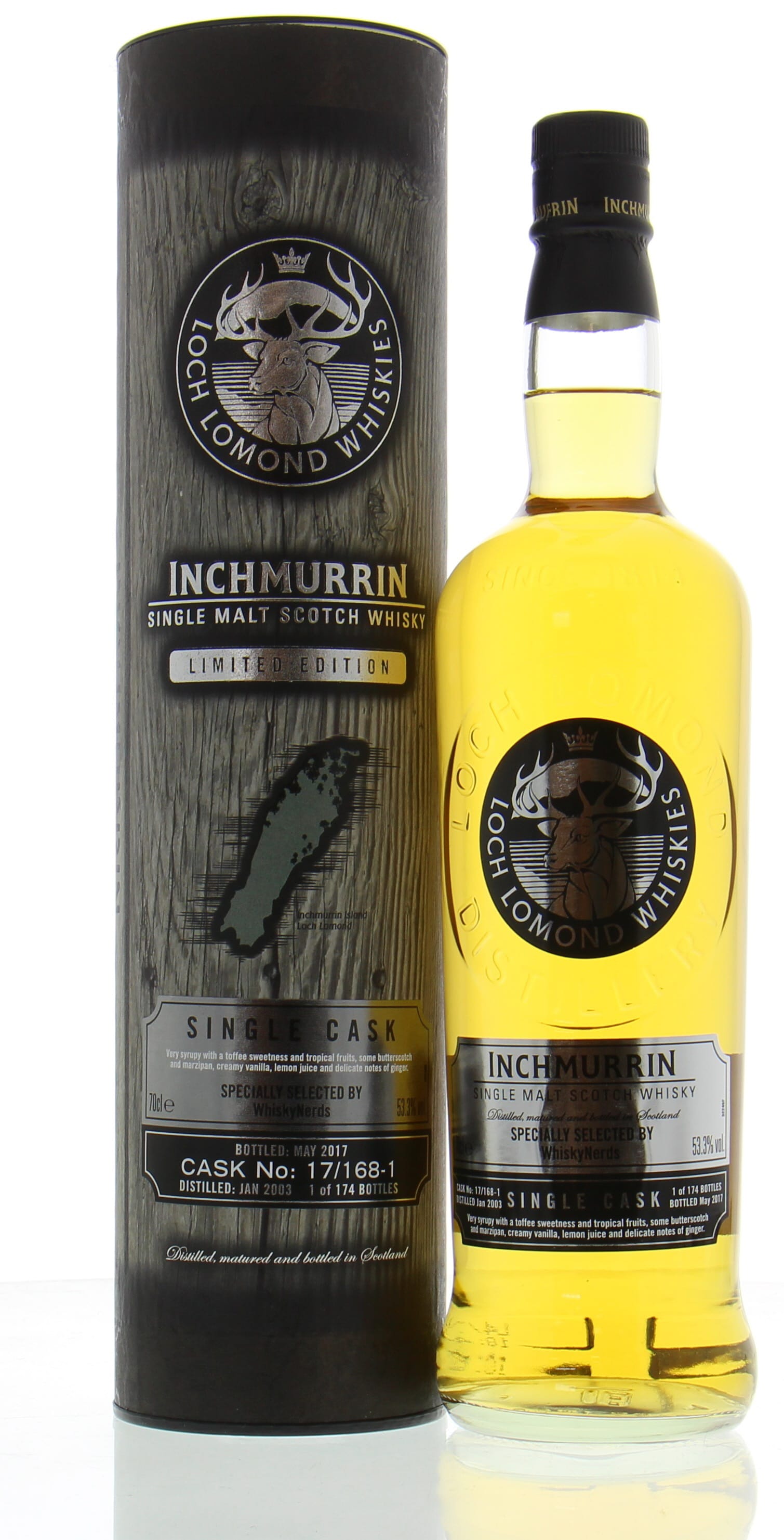 Inchmurrin - 14 Years Old Order For WhiskyNerds Cask:17/168-1 53.3% 2003 Perfect