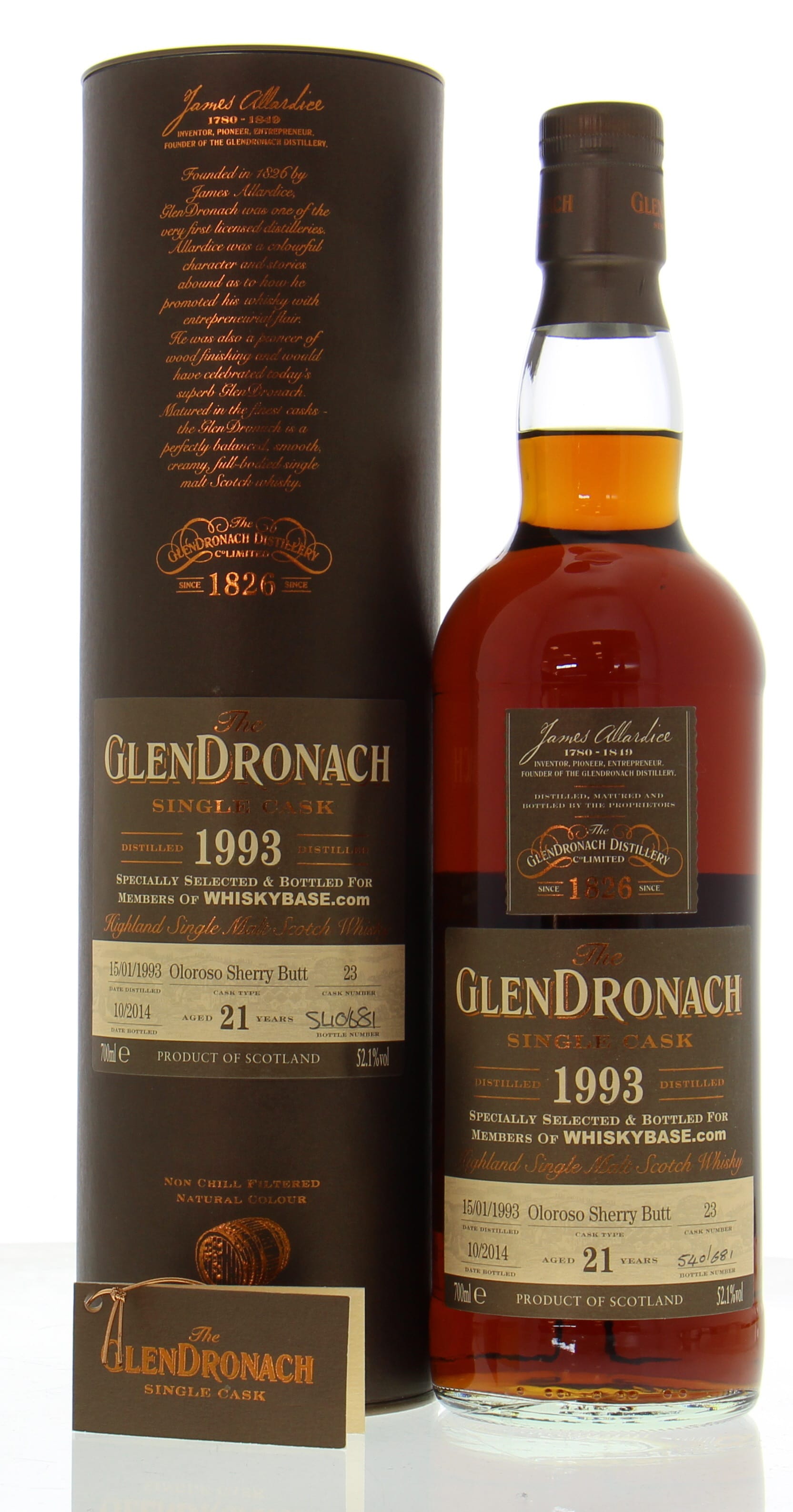 Glendronach - 21 Years Old Cask:23 52.1% 1993 In Original Container