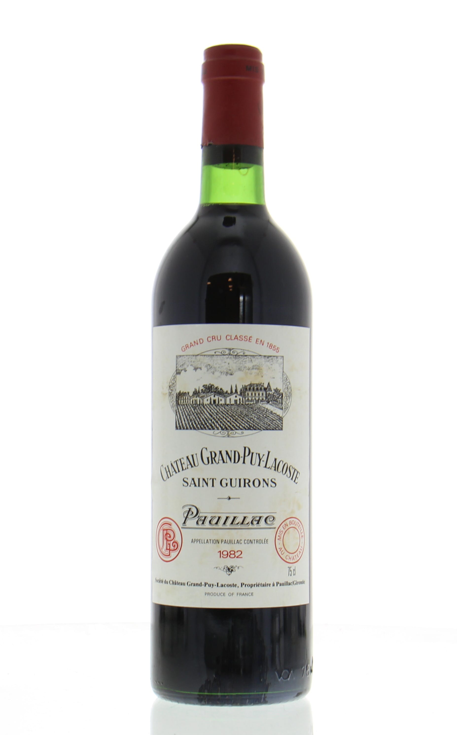 Chateau Grand Puy Lacoste - Chateau Grand Puy Lacoste 1982 In OWC, 4 topshoulder