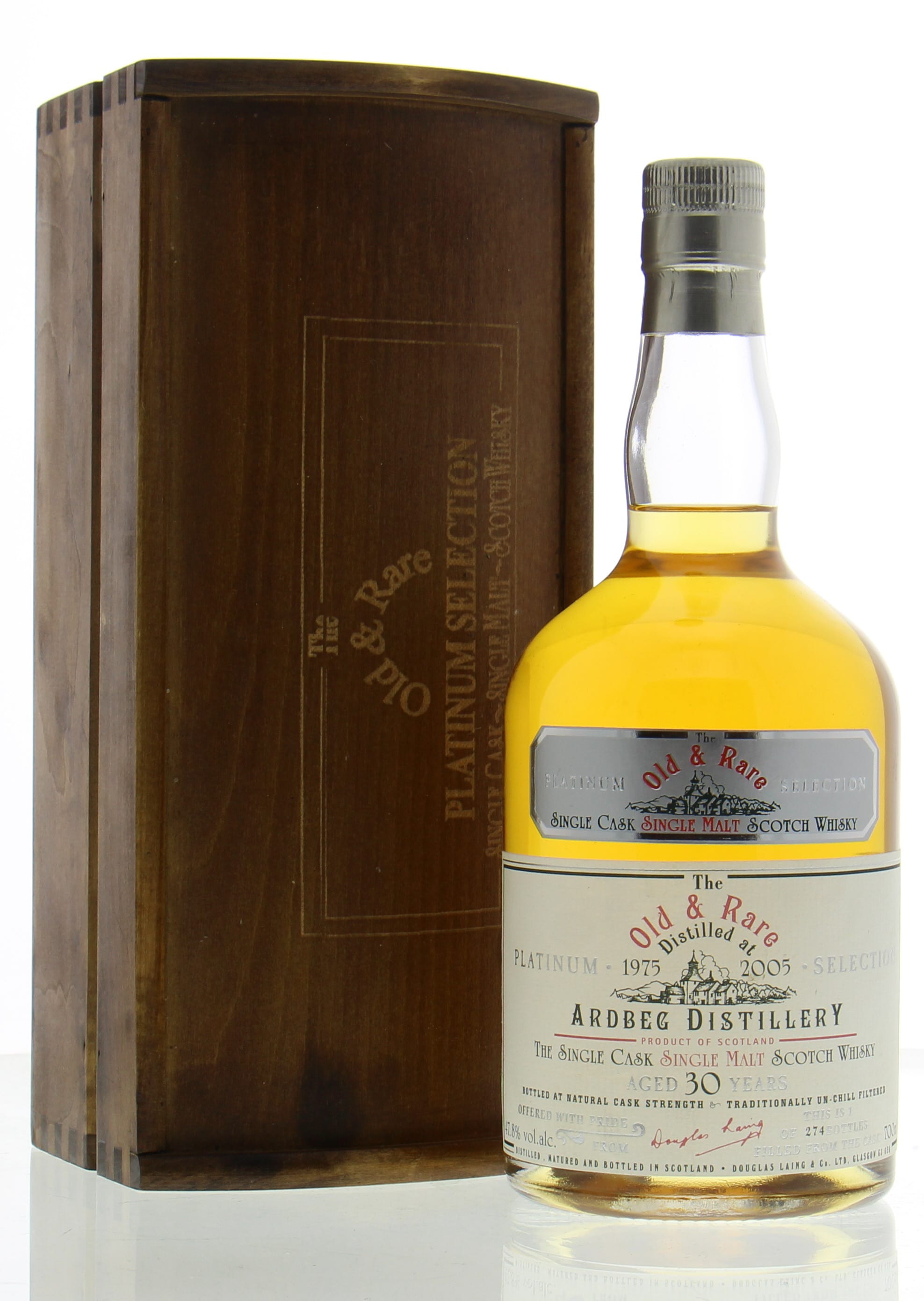 Ardbeg - 30 Years Old The Platinum Selection 47.8% 1975 In Original Wooden Case