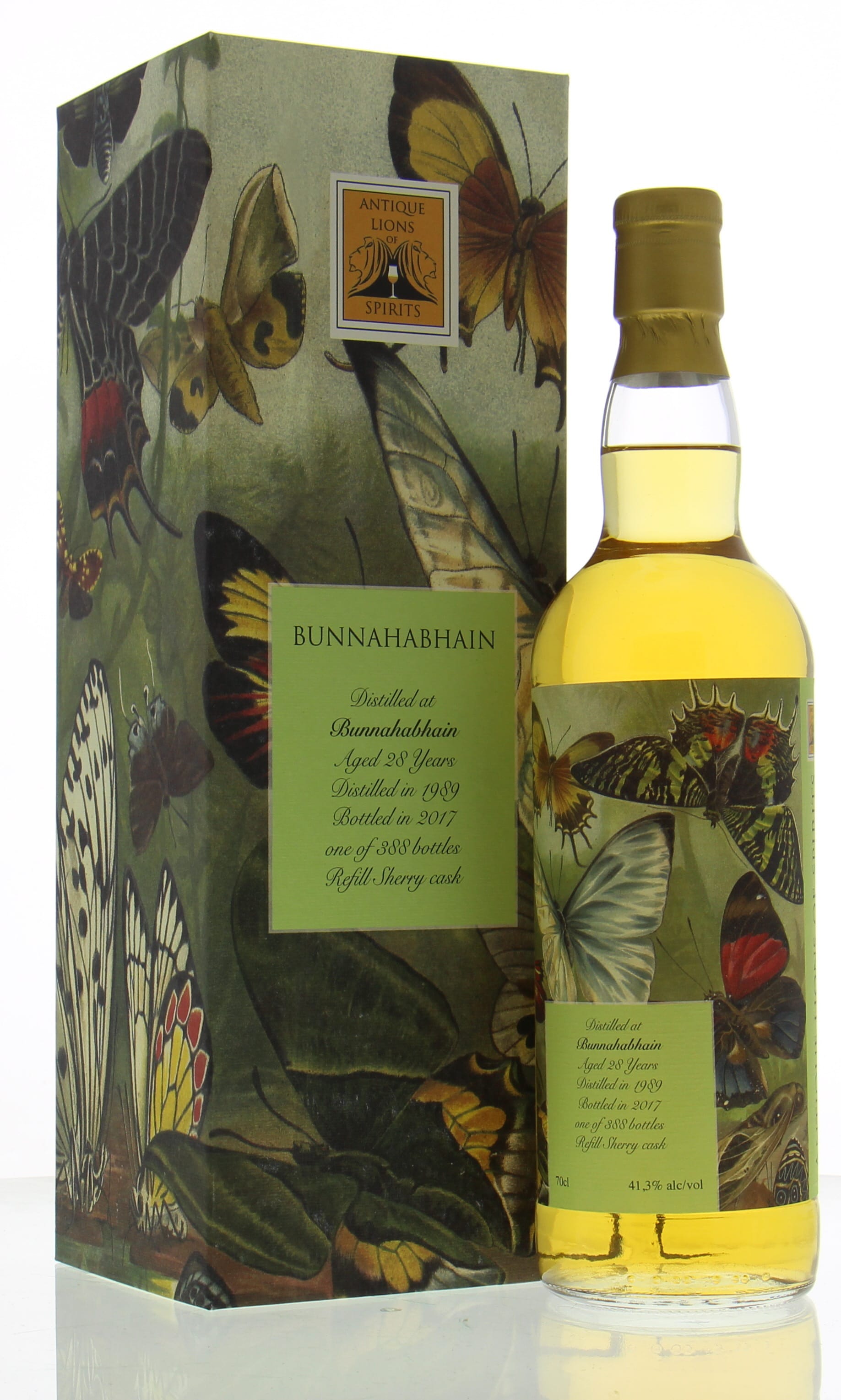 Bunnahabhain - 28 Years Old Antique Lions of Spirits The Butterflies 41.3% 1989 In Original Container