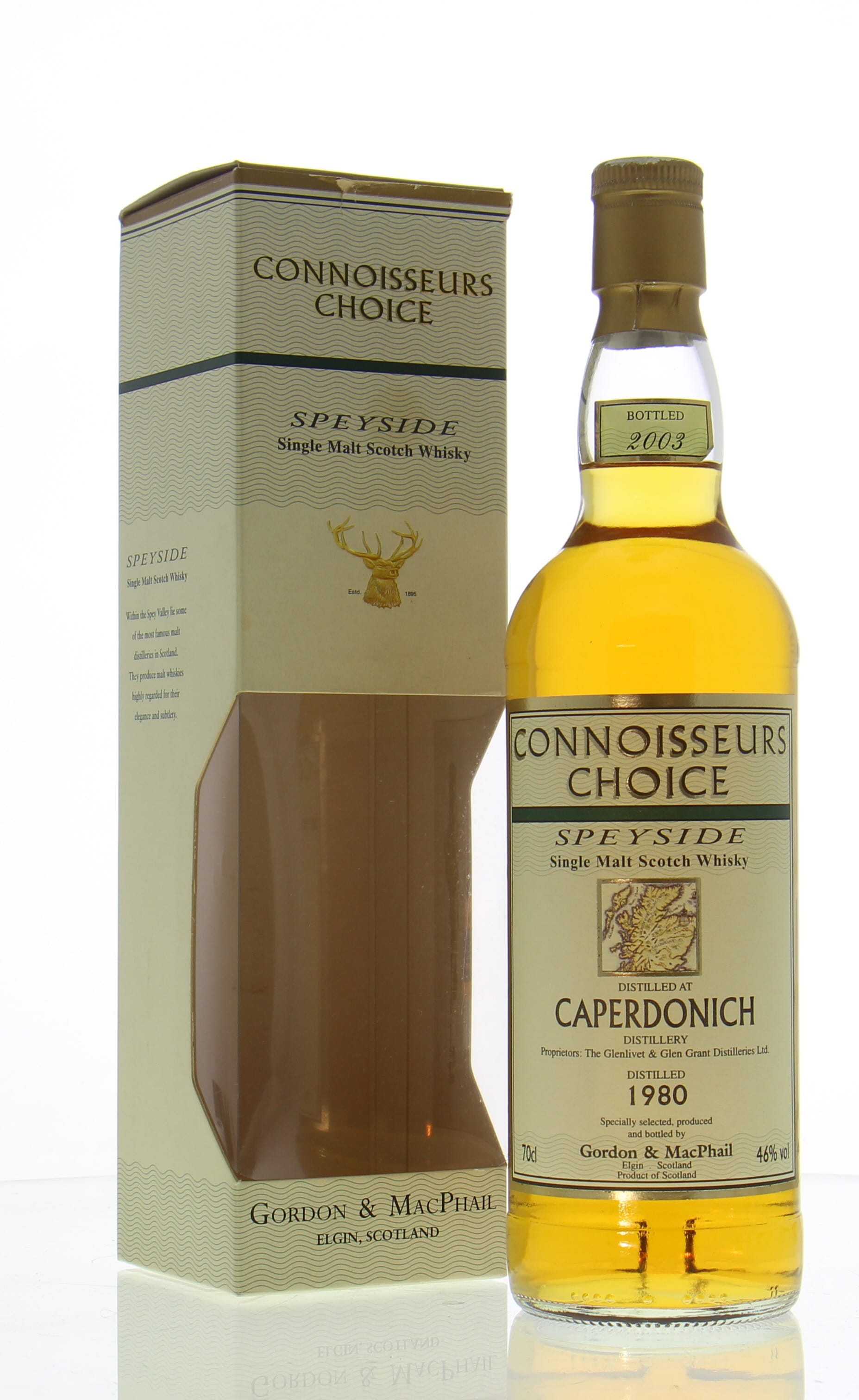 Caperdonich - 1980 Gordon & MacPhail Connoisseurs Choice 46% 1980 In Original Wooden Case