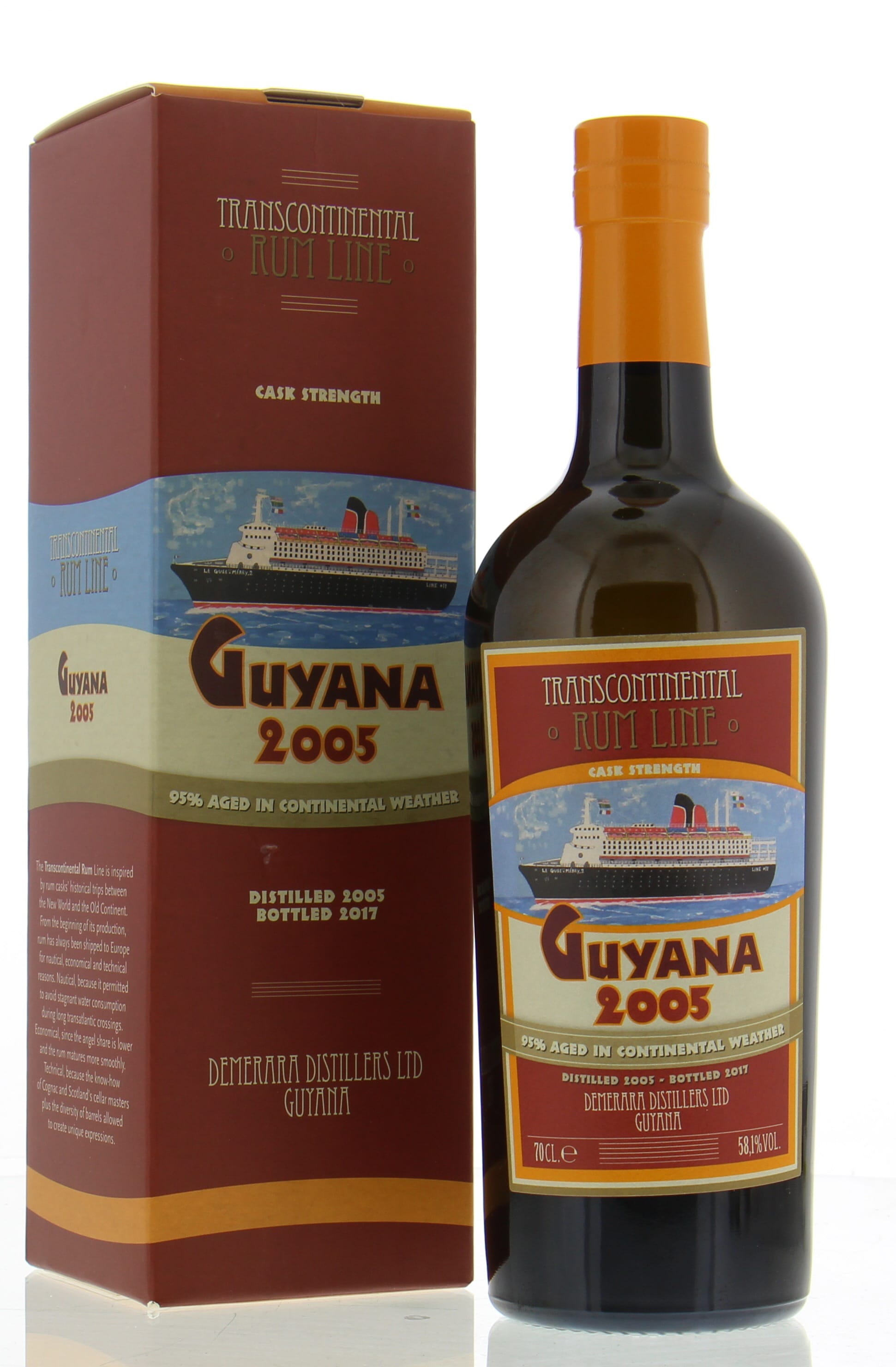 Transcontinental Rum Line - Guyana Demerara Distillers LTD. Limited Edition 58.1% 2005 In Original Carton