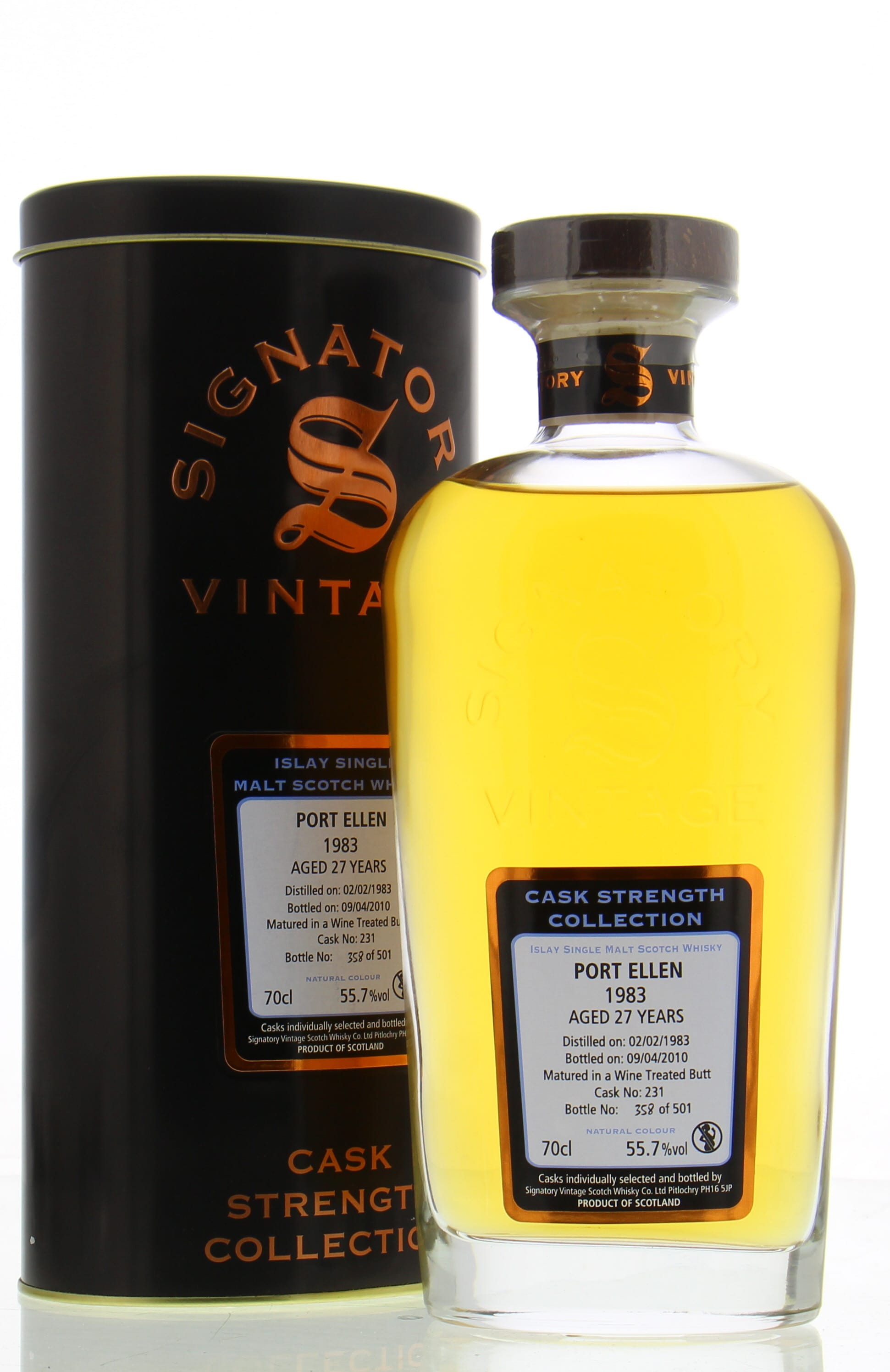 Port Ellen - 26 Years Old Signatory Vintage Cask Strength Collection Cask:231 55.7% 1983 In Original Container