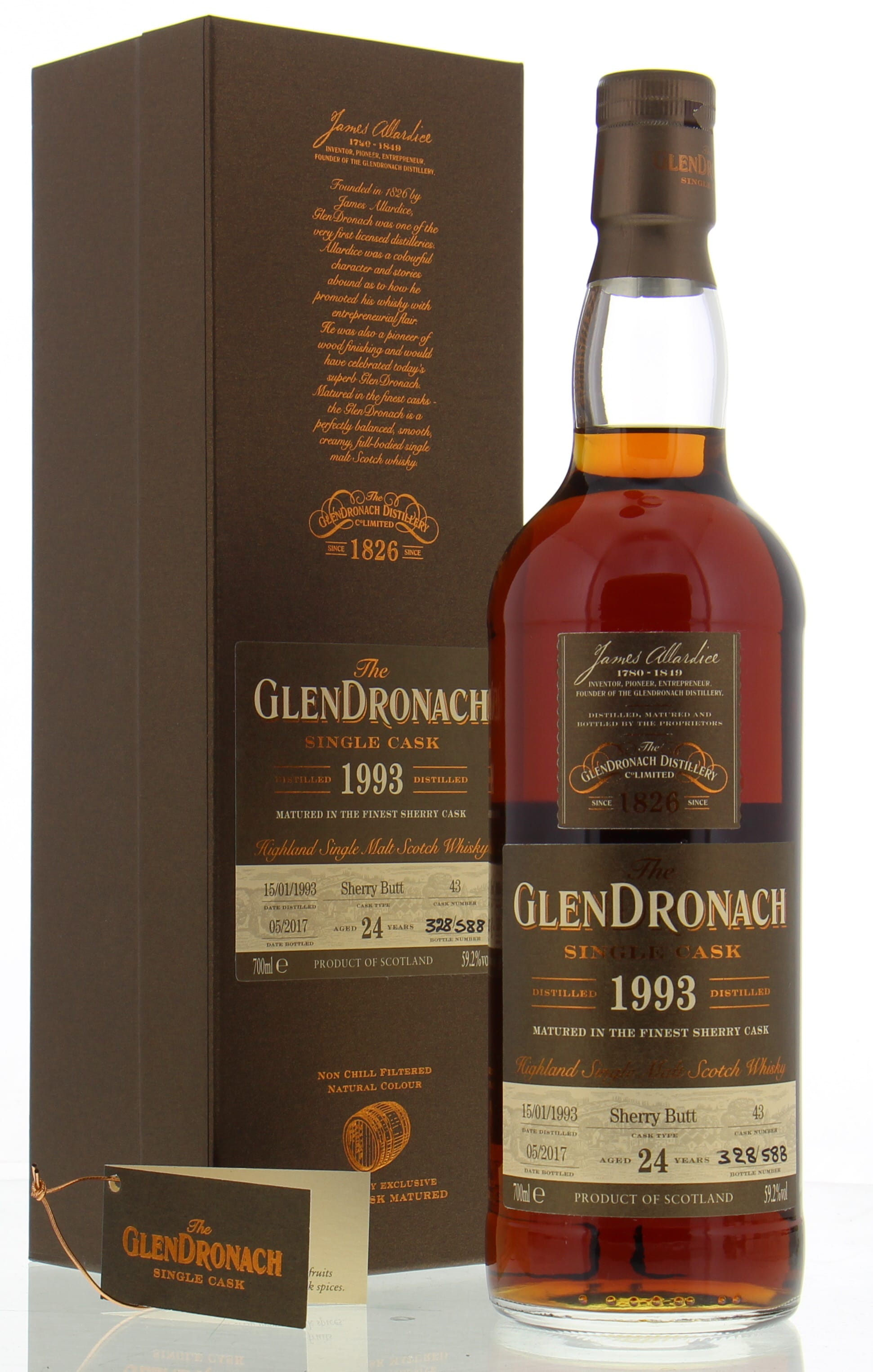 Glendronach - 24 Years Old Batch 15 Cask:43 59.2% 1993 In Original Container