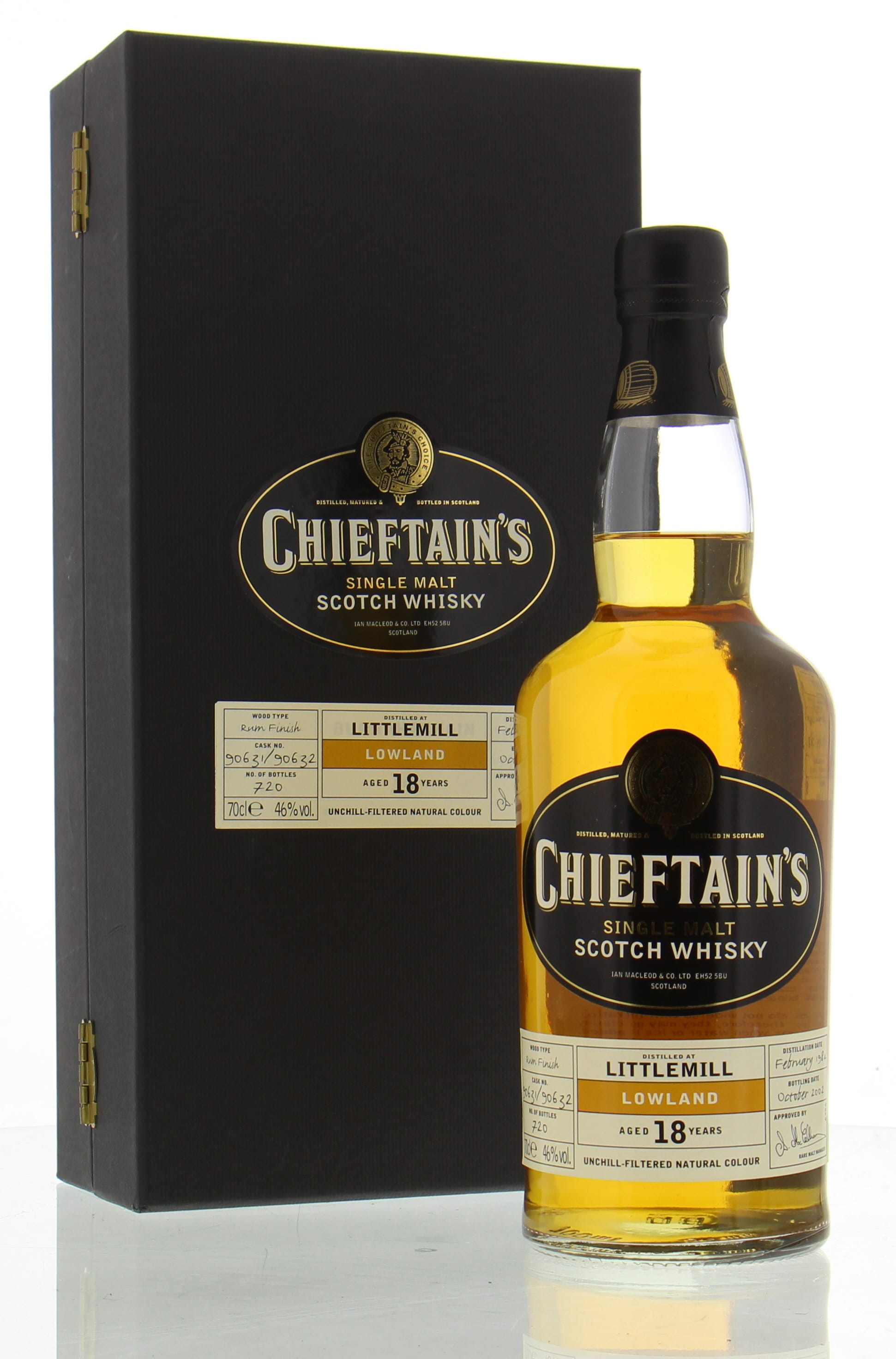 Littlemill - 18 Years Old Chieftain's Choice Cask: 90631+32 46% 1984 In Original Container