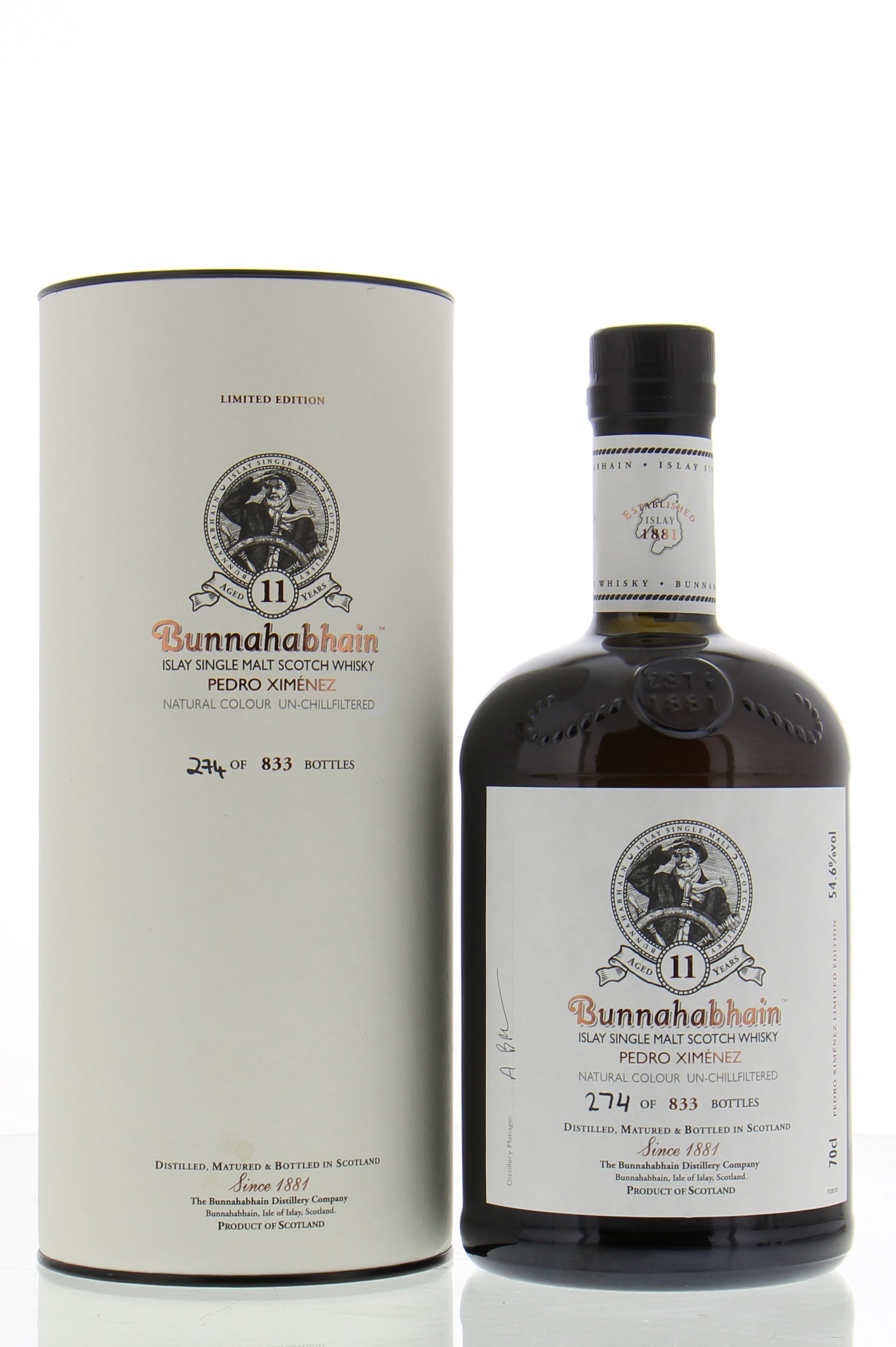 Bunnahabhain - 11 Years Old Distillery Exlusive Pedro Ximenez Finish 54.6% NV In Original Container