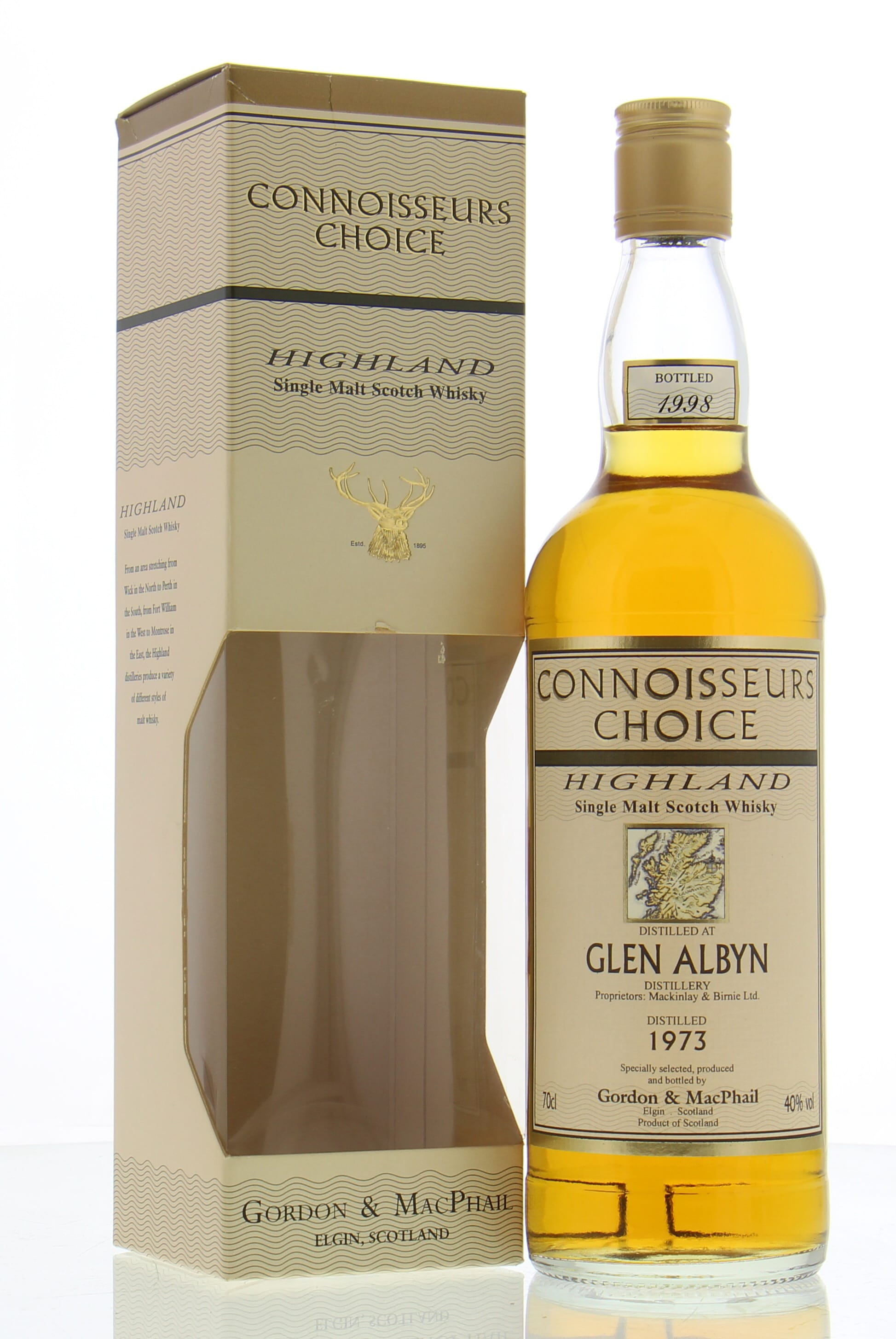 Glen Albyn - 1973 Connoisseurs Choice Map Label 40% 1973 In Original Container