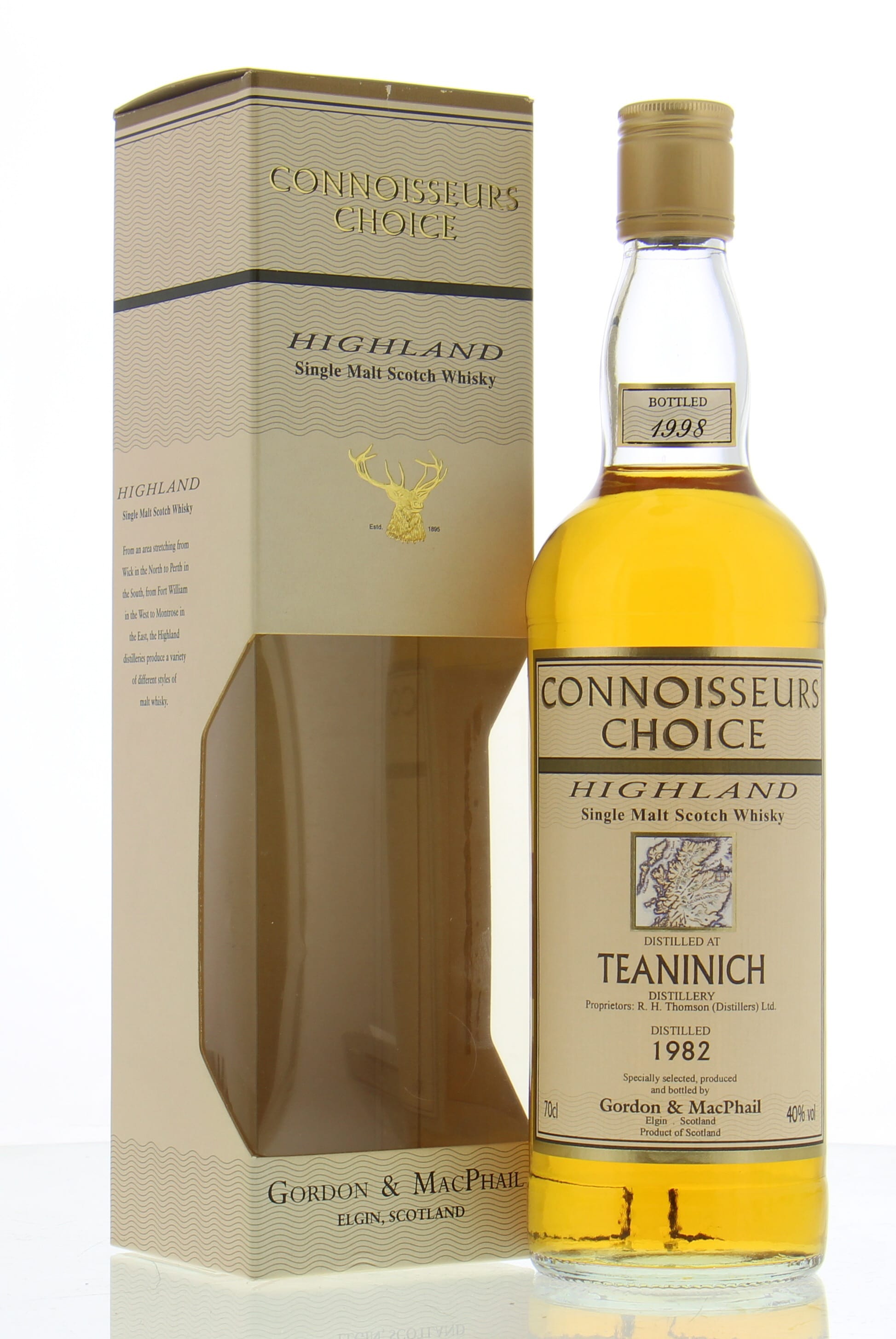 Teaninich - 1982 Connoisseurs Choice Map Label 40% 1982 In Original Container
