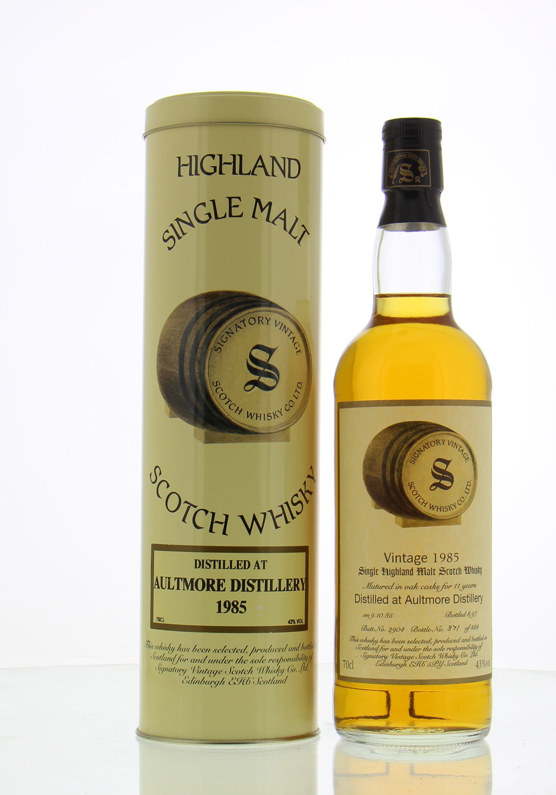 Aultmore - 11 years Old Signatory Vintage Cask:2904 43% 1985 In Original Container