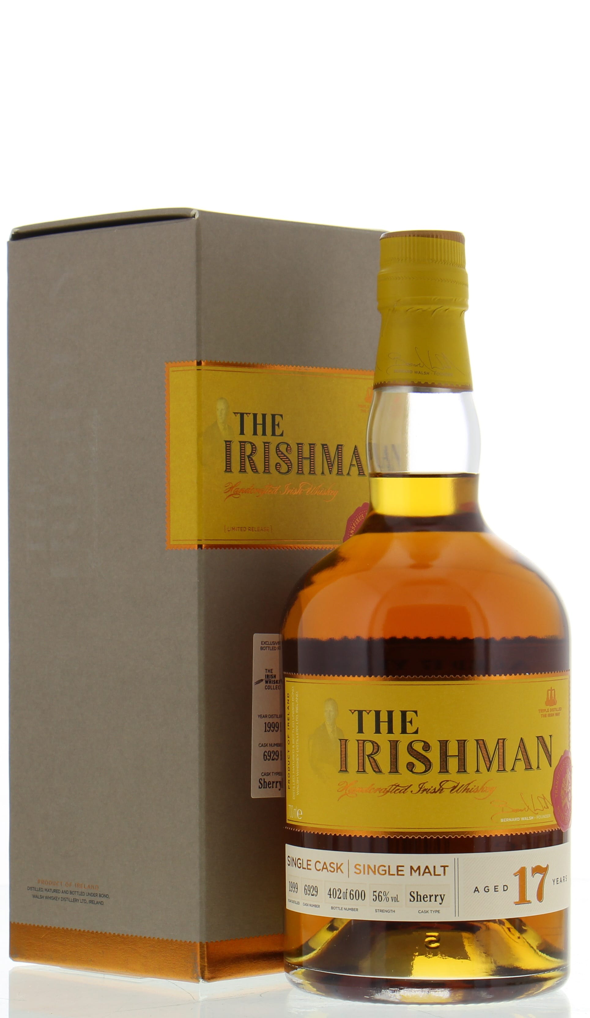 The Irishman - 17 Years Old Sherry Cask:6929 56% 1999 In Original Container